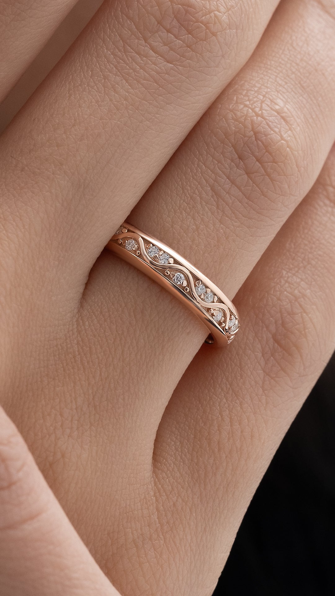 VERIGHETA CELESTIA DIN AUR ROZ CU DIAMANTE - Bijuterii LA ROSA