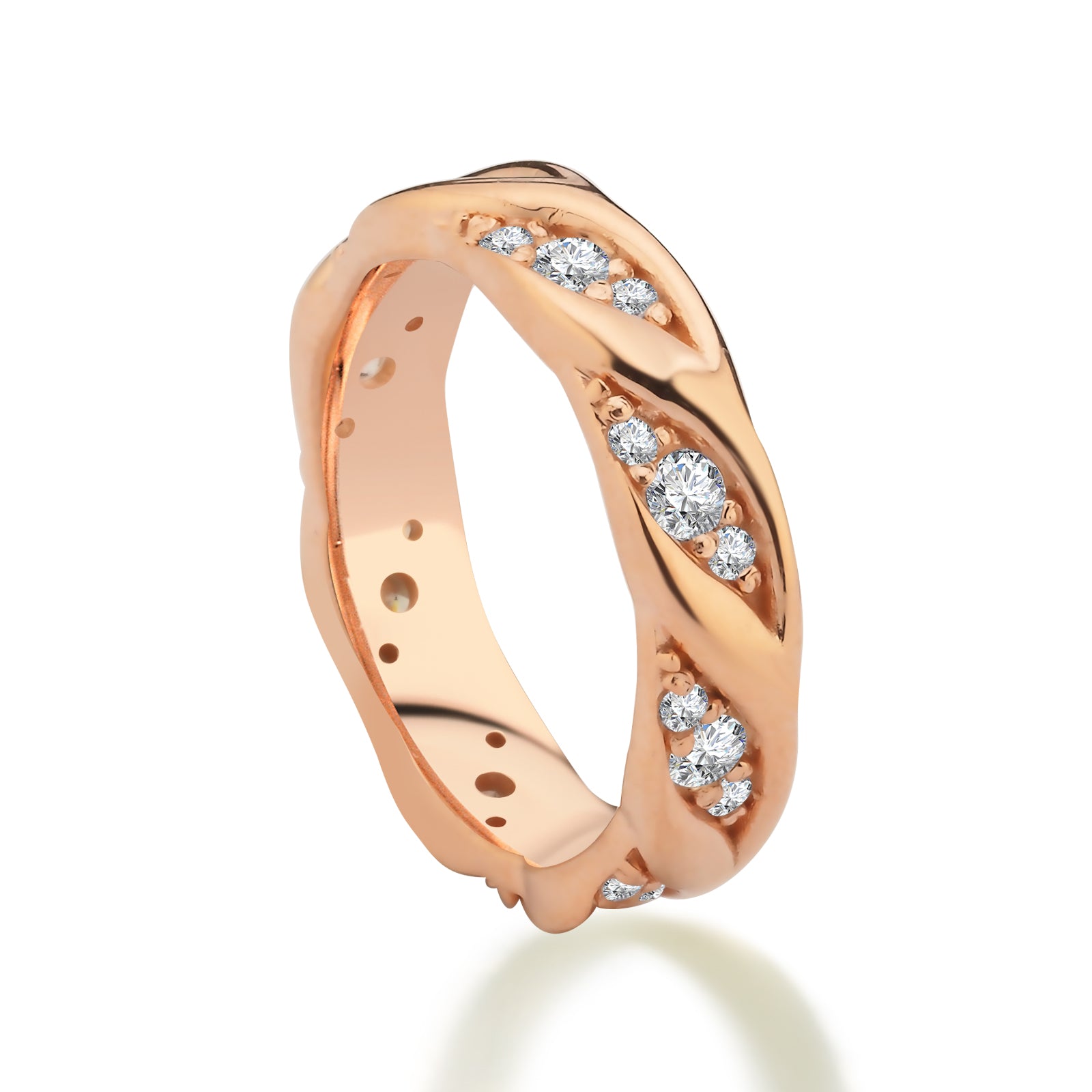 VERIGHETA ELYSIUM DIN AUR ROZ CU DIAMANTE - Bijuterii LA ROSA