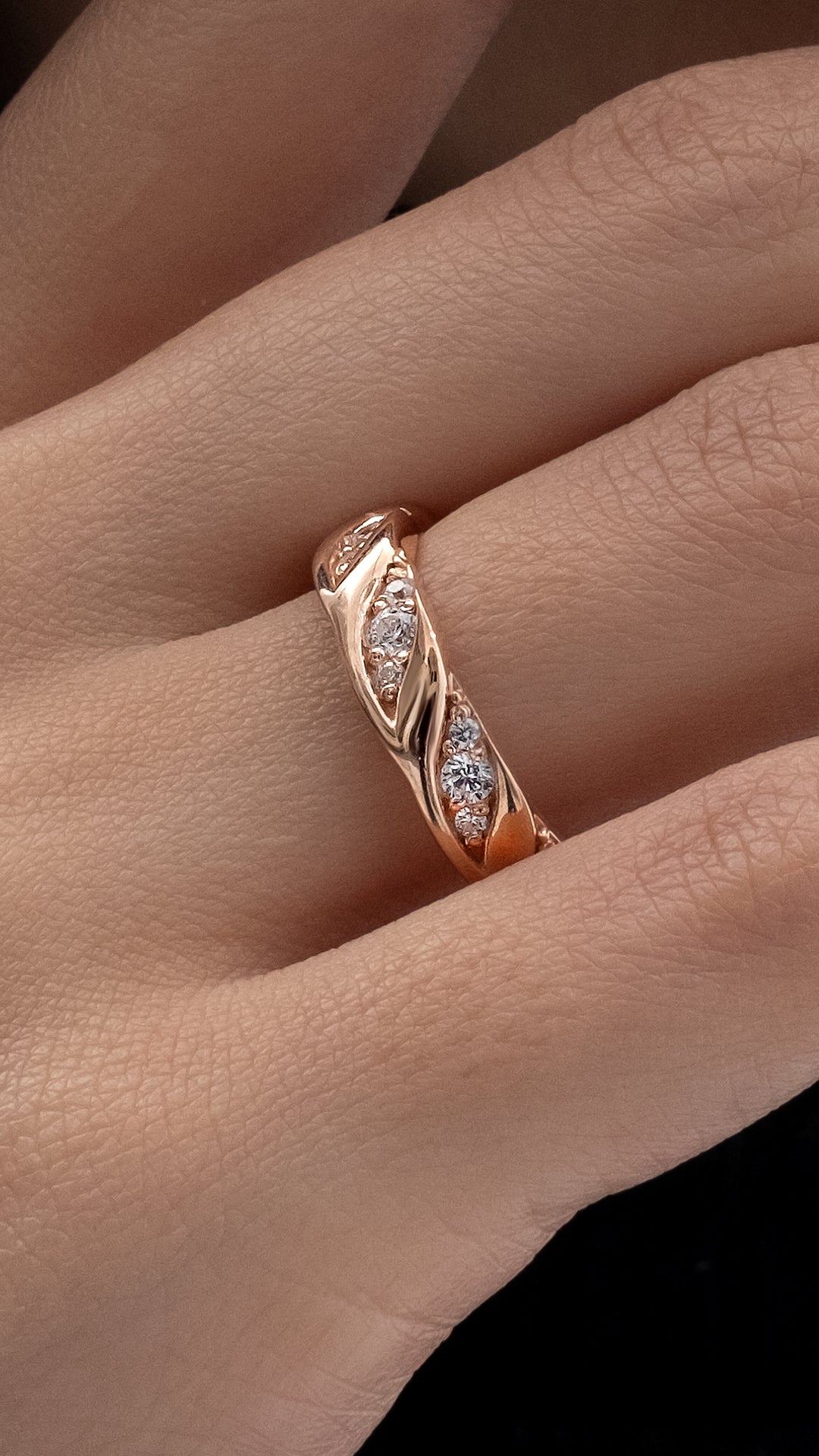 VERIGHETA ELYSIUM DIN AUR ROZ CU DIAMANTE - Bijuterii LA ROSA