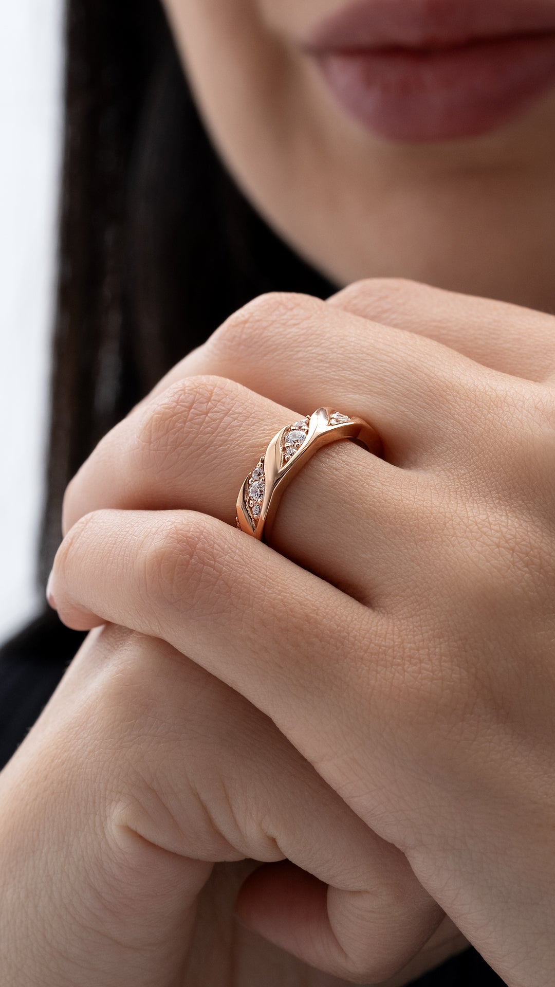 VERIGHETA ELYSIUM DIN AUR ROZ CU DIAMANTE - Bijuterii LA ROSA