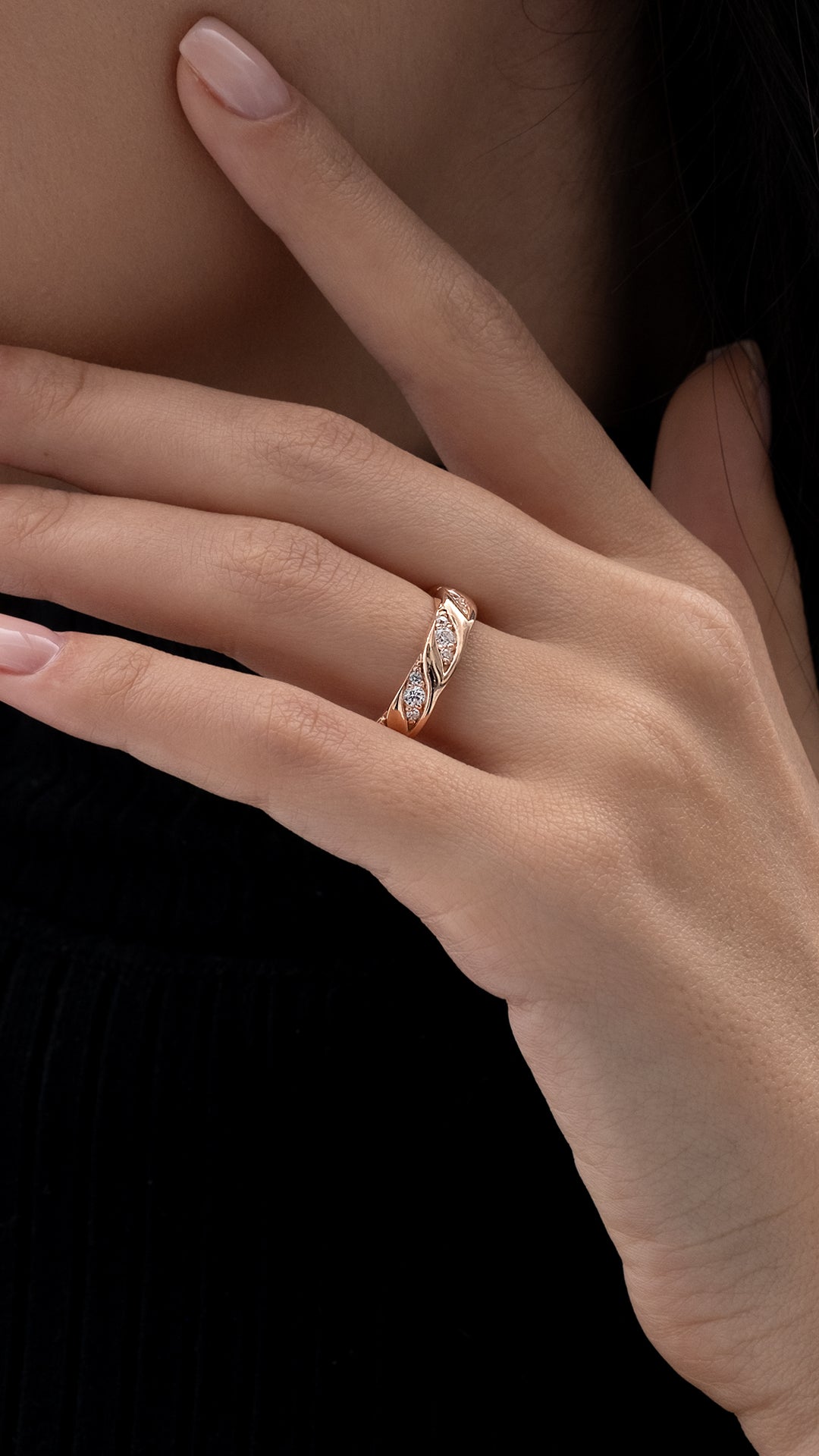 VERIGHETA ELYSIUM DIN AUR ROZ CU DIAMANTE - Bijuterii LA ROSA