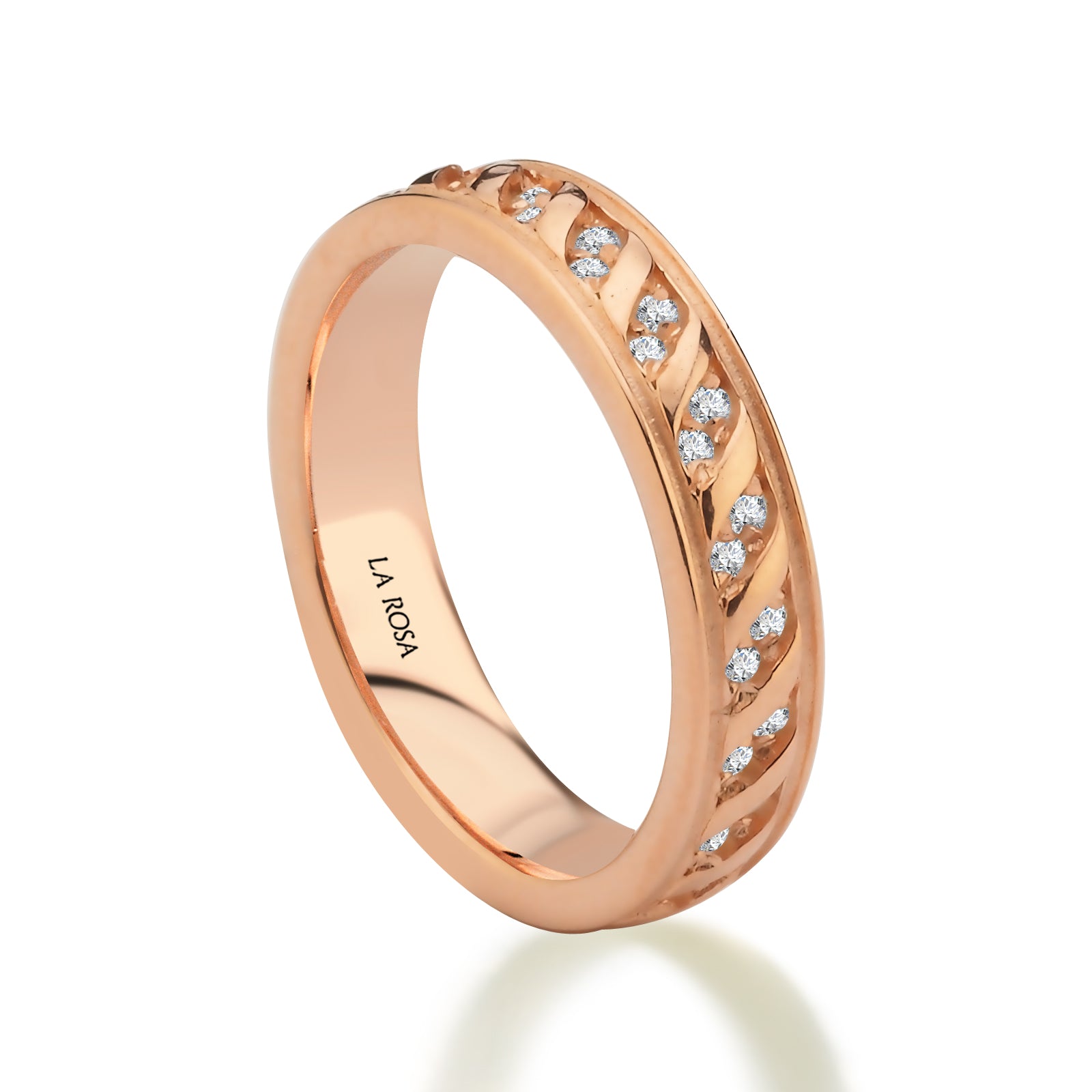 VERIGHETA REVERIE DIN AUR ROZ CU DIAMANTE - Bijuterii LA ROSA