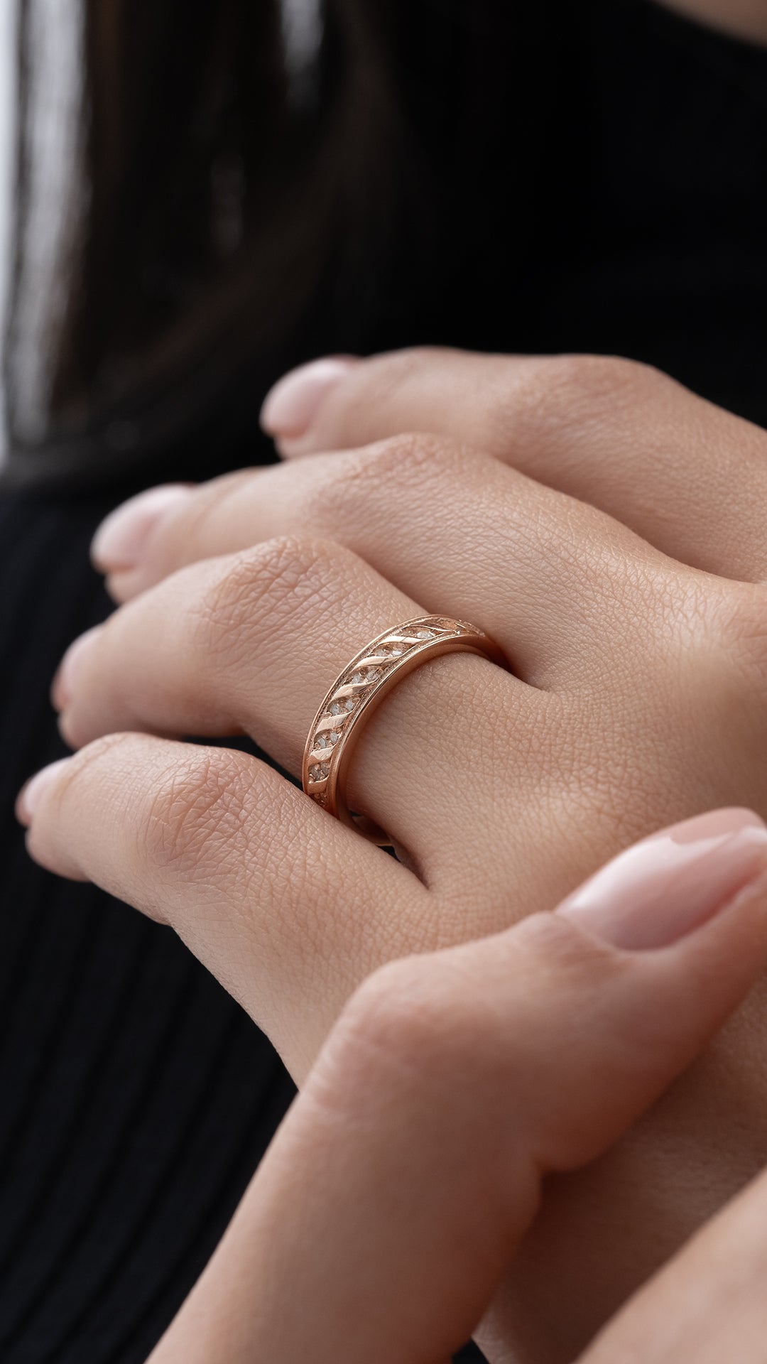 VERIGHETA REVERIE DIN AUR ROZ CU DIAMANTE - Bijuterii LA ROSA