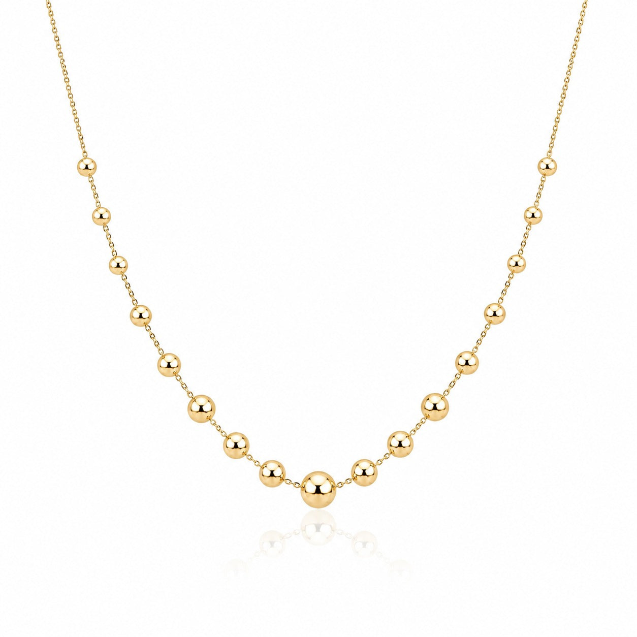Colier SORN010 din aur galben 14k cu sfere graduale