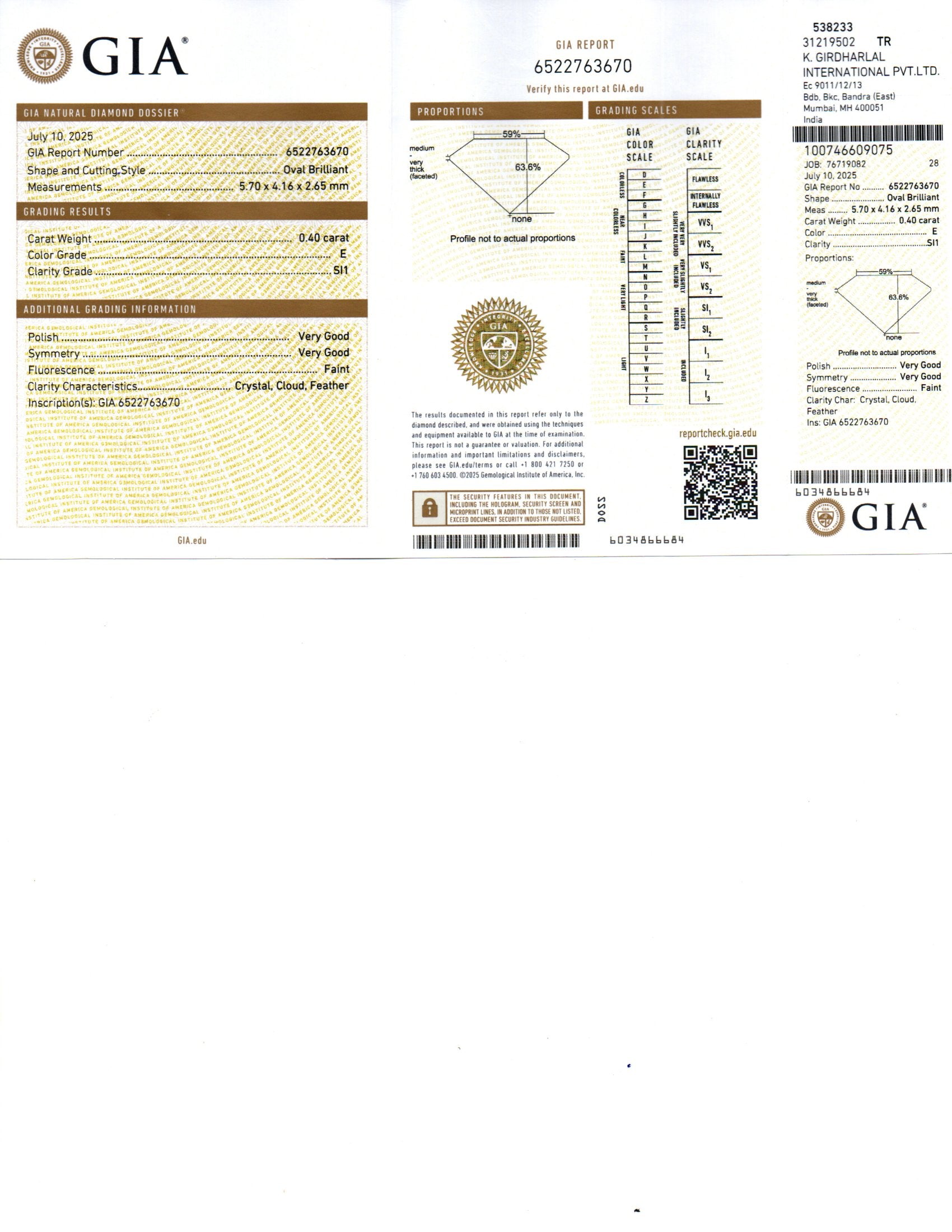 Inel de logodna LRY617 din aur alb 18k cu diamant natural oval 0.41ct