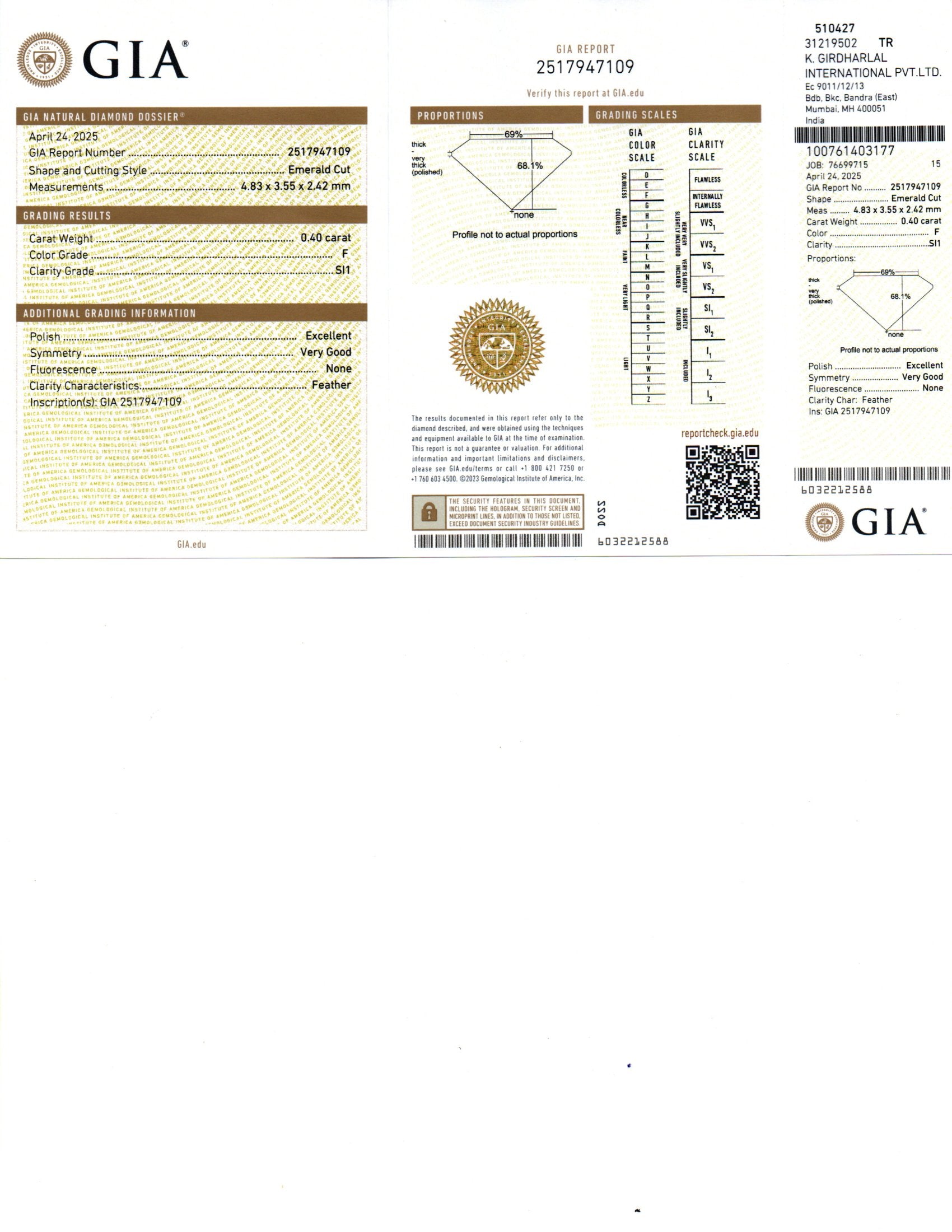 Inel de Logodna LRY011 din aur galben 18k cu Diamant Natural emerald cut