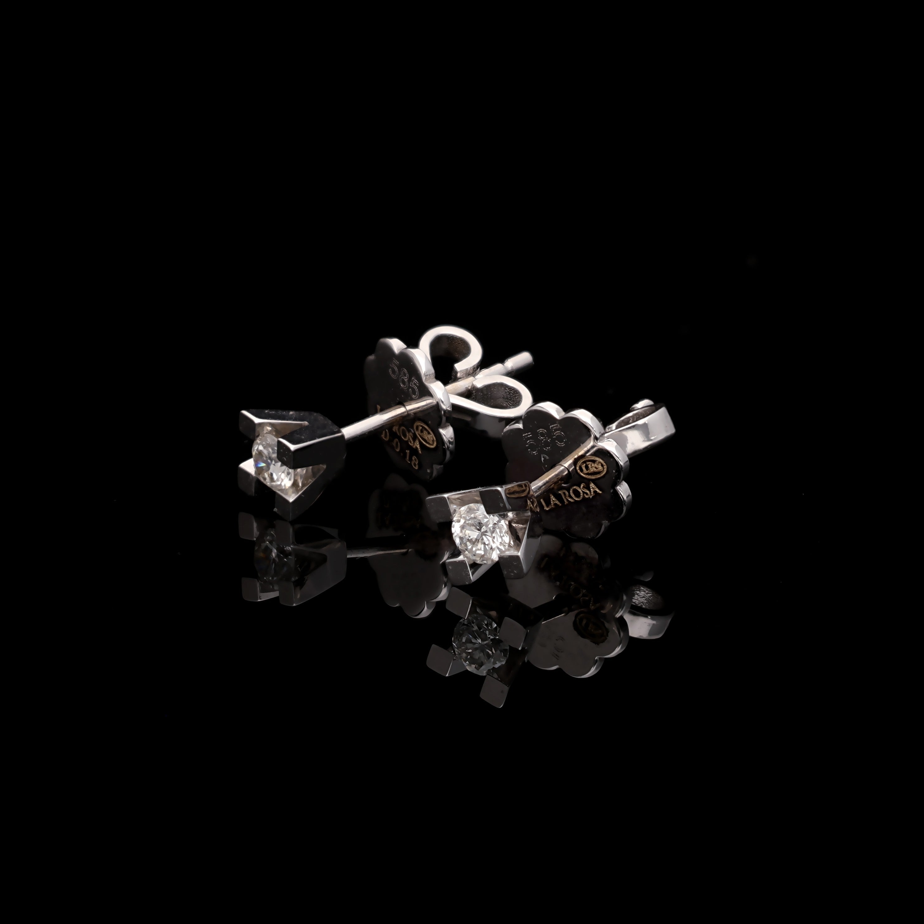 Cercei TK0937E-0.10 din aur alb 14k cu diamante - Bijuterii LA ROSA