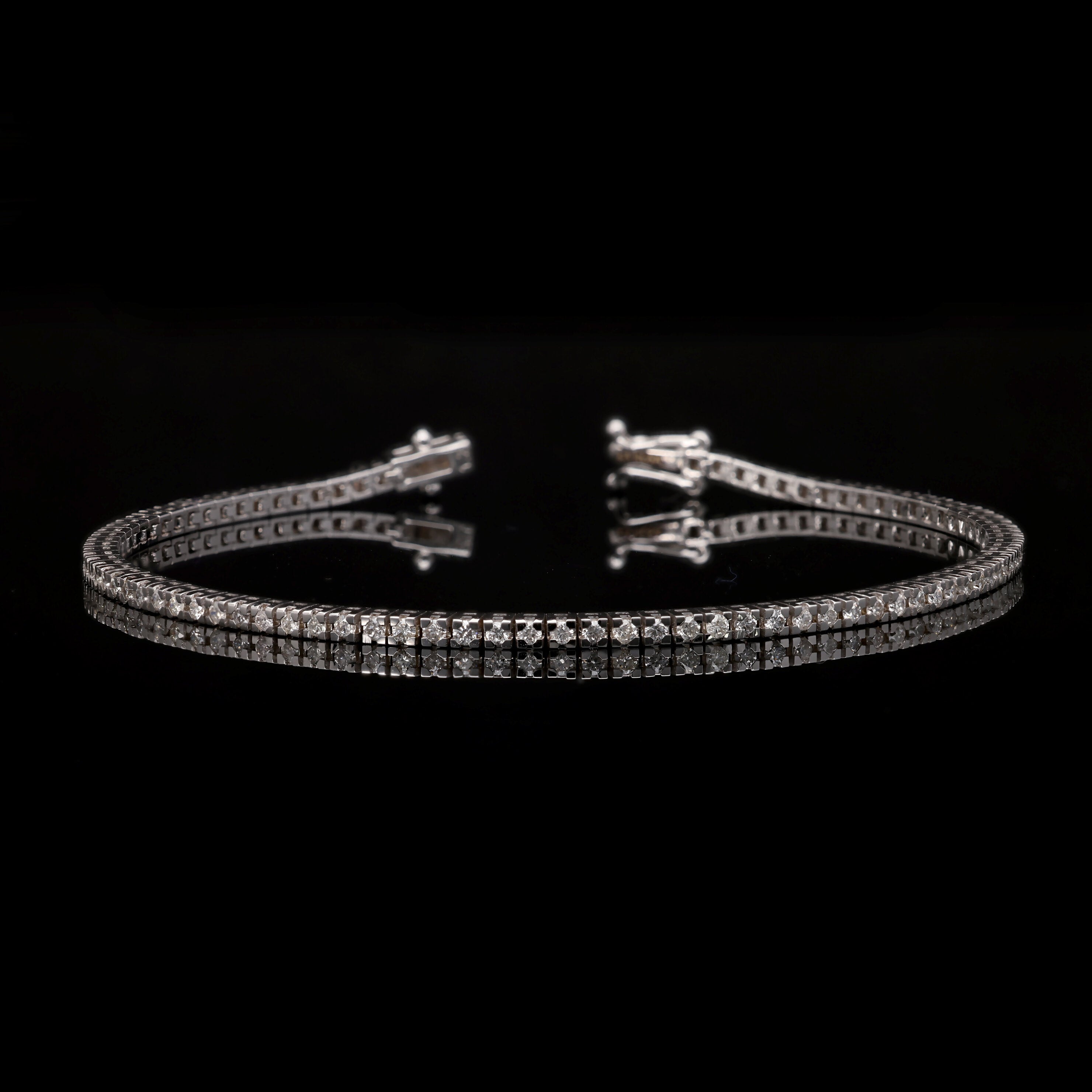 Bratara Tennis TN006B din aur alb 14k cu diamante - Bijuterii LA ROSA