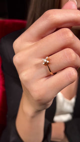 Inel de logodna LRY193 din aur roz 18k cu diamante