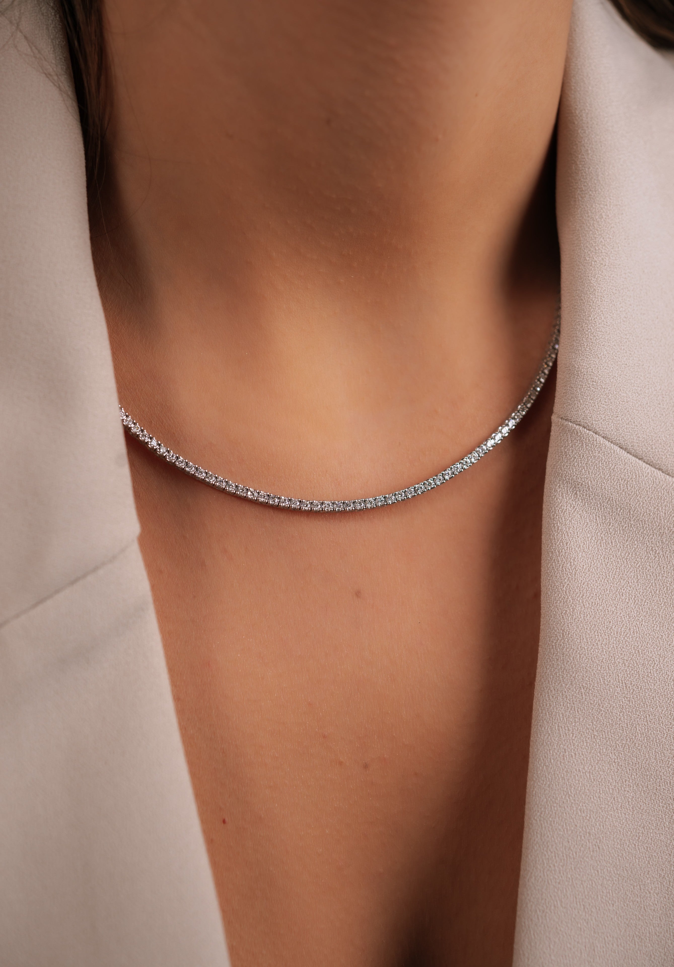 COLIER TENNIS N000791 DIN AUR ALB 14K CU DIAMANTE - Bijuterii LA ROSA - Verighete si Inele de Logodna, bijuterii cu diamante