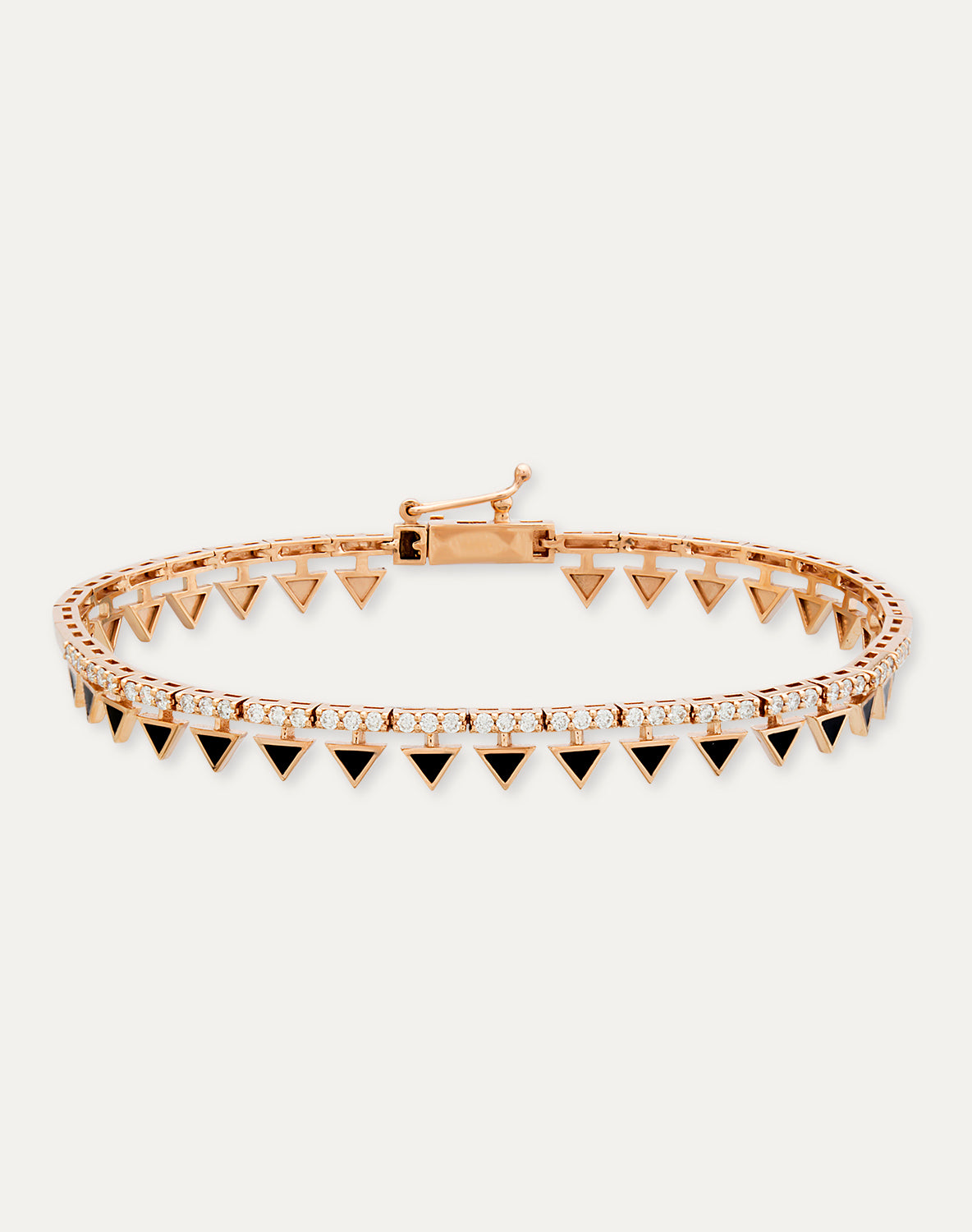 BRATARA TENNIS BL03910 CU FORME TRIUNGHIULARE DIN AUR ROZ 14K CU DIAMANTE - Bijuterii LA ROSA