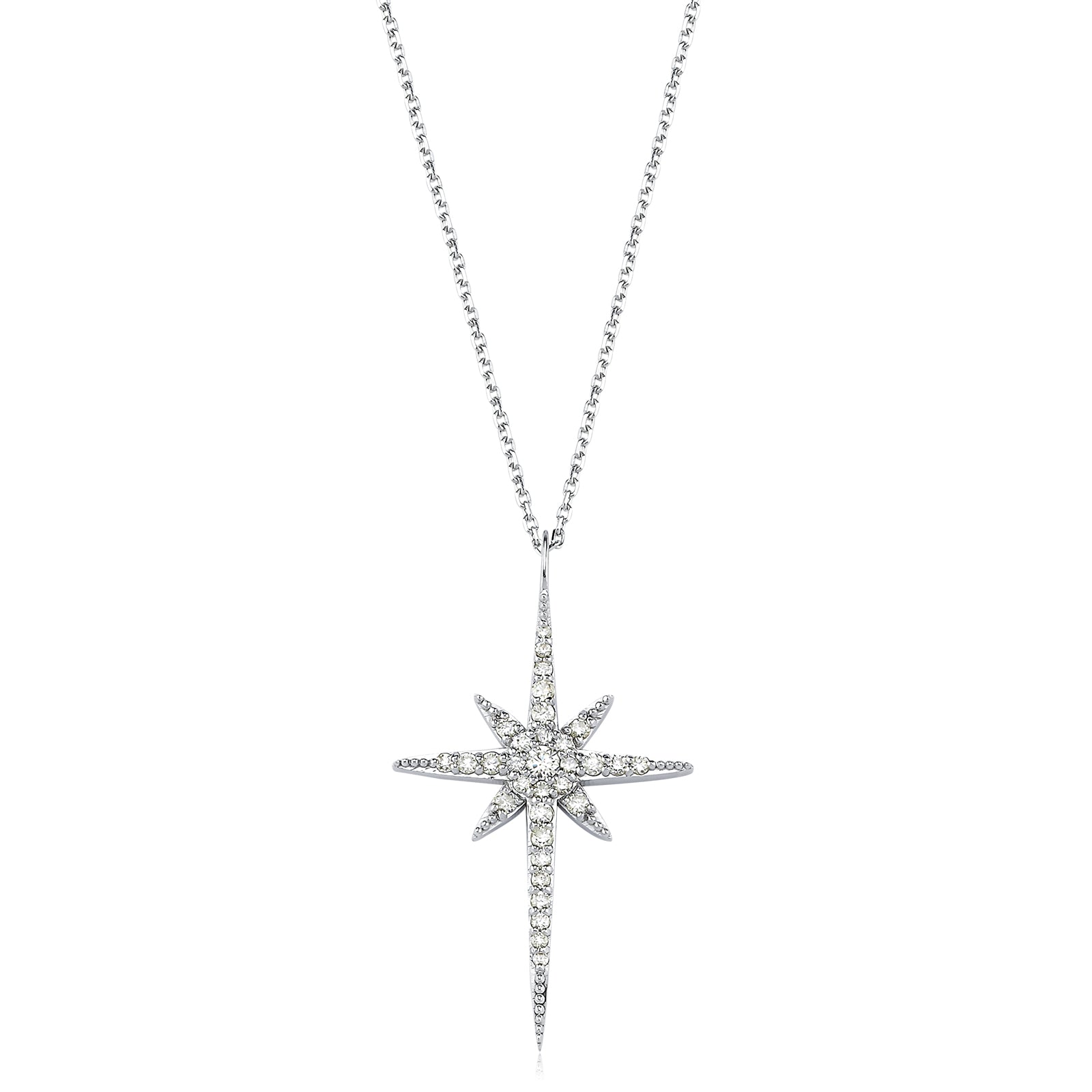COLIER N001054 DIN AUR ALB 14K FORMA CRUCE CU DIAMANTE - Bijuterii LA ROSA