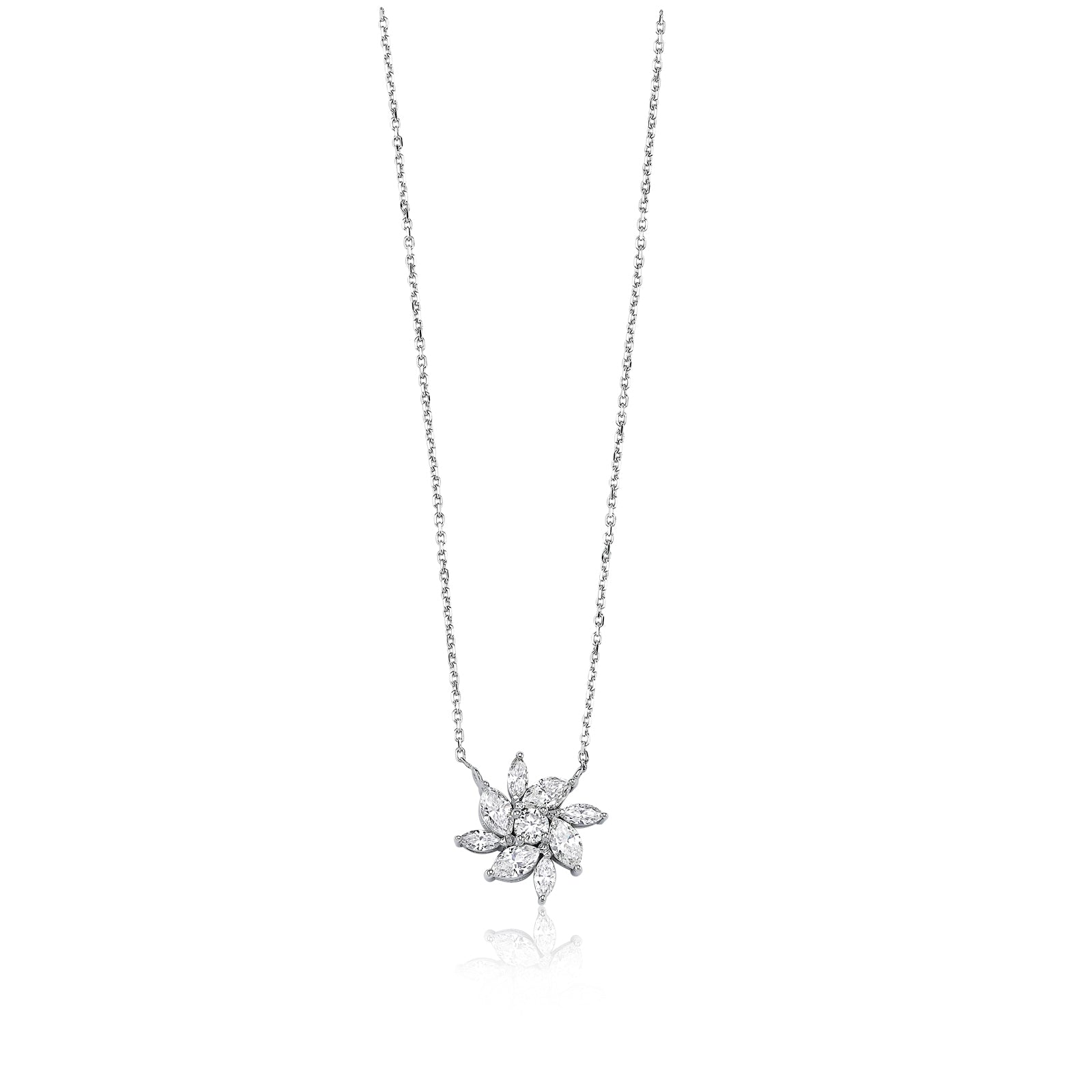 COLIER N001341 DIN AUR ALB 14K CU DIAMANTE MARQUISE - Bijuterii LA ROSA