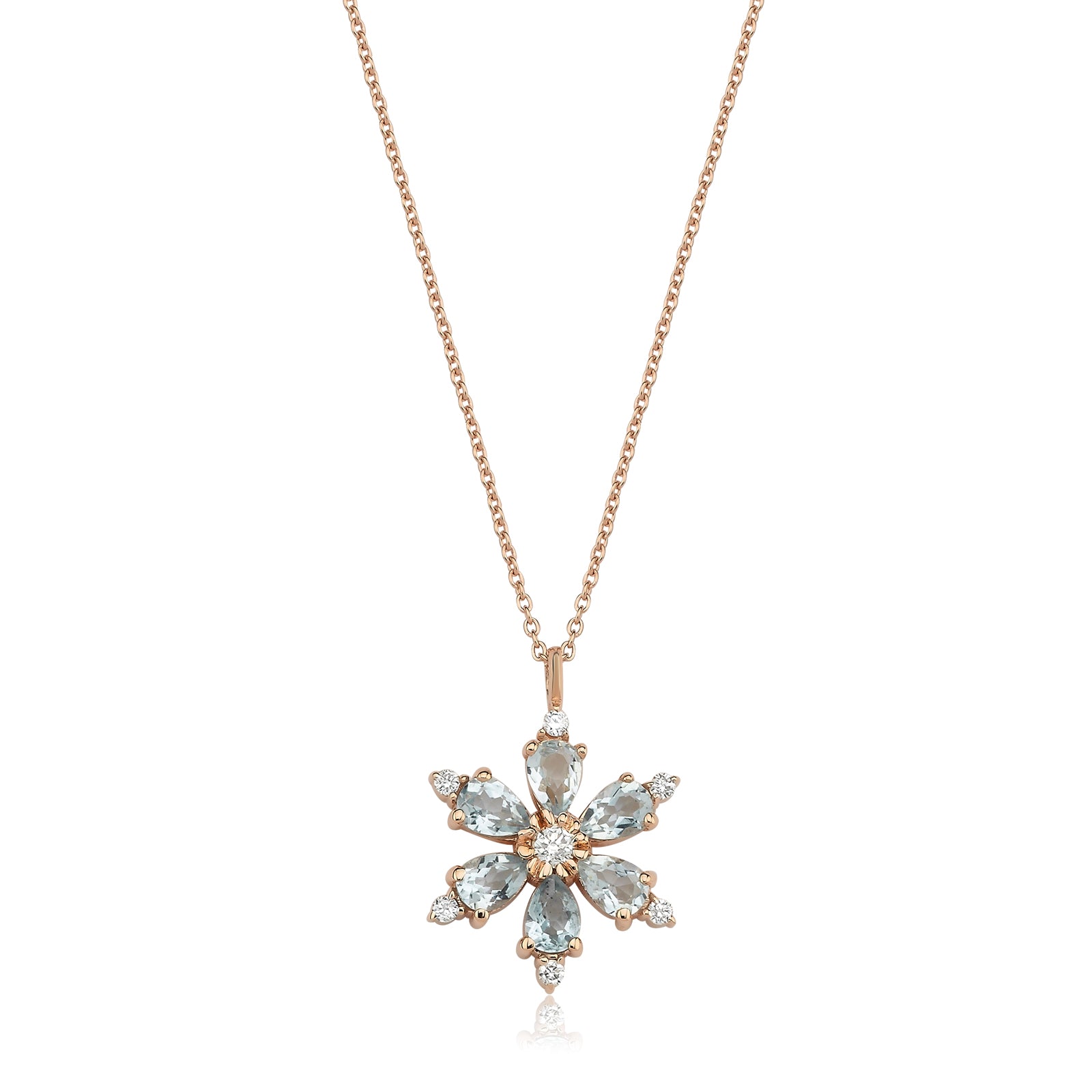 COLIER N132417 DIN AUR ROZ 14K CU DIAMANTE SI MORGANIT - Bijuterii LA ROSA