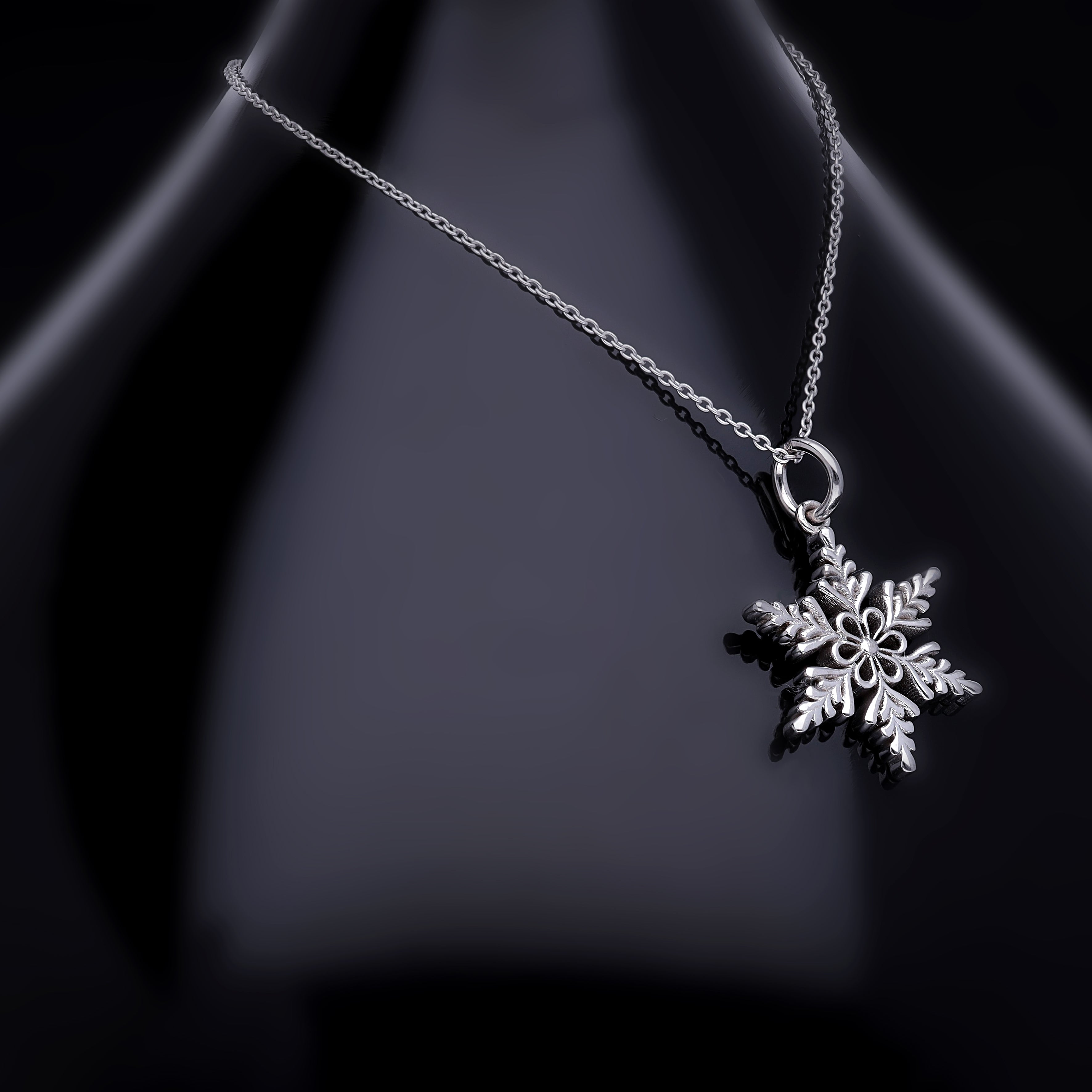 COLIER N132421 DIN AUR ALB 14K FORMA FULG - Bijuterii LA ROSA