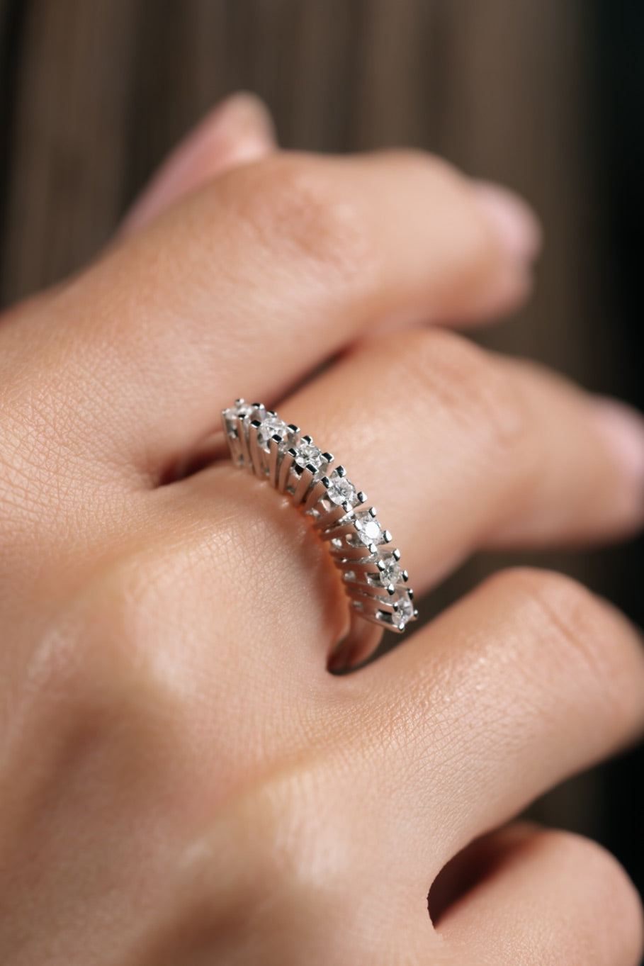 Inel LR00099 din aur alb 18k cu diamante - Bijuterii LA ROSA