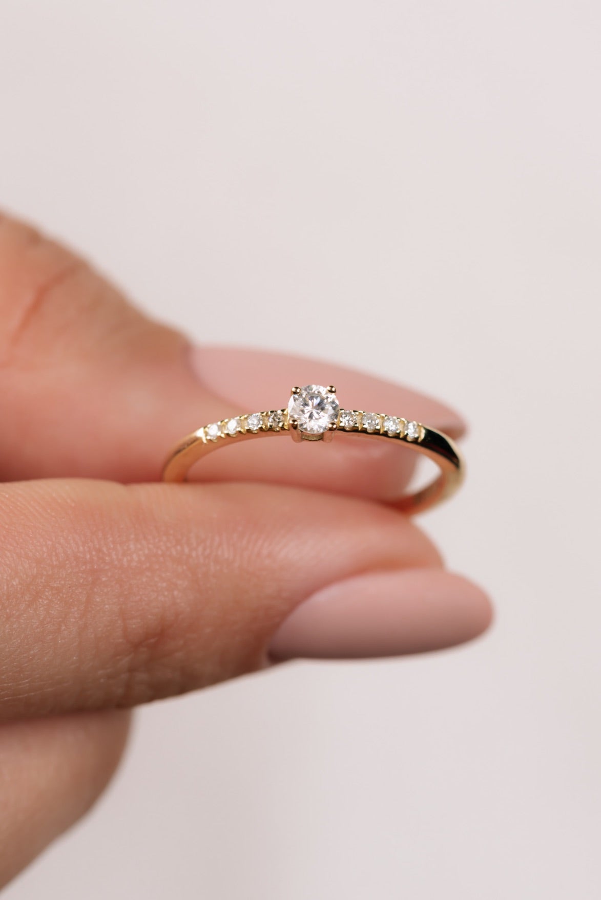 INEL R0010 DIN AUR GALBEN 14K CU DIAMANTE - Bijuterii LA ROSA