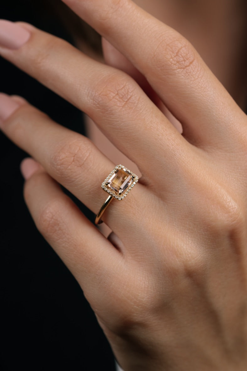 INEL R0012 DIN AUR GALBEN 14K CU DIAMANTE - Bijuterii LA ROSA