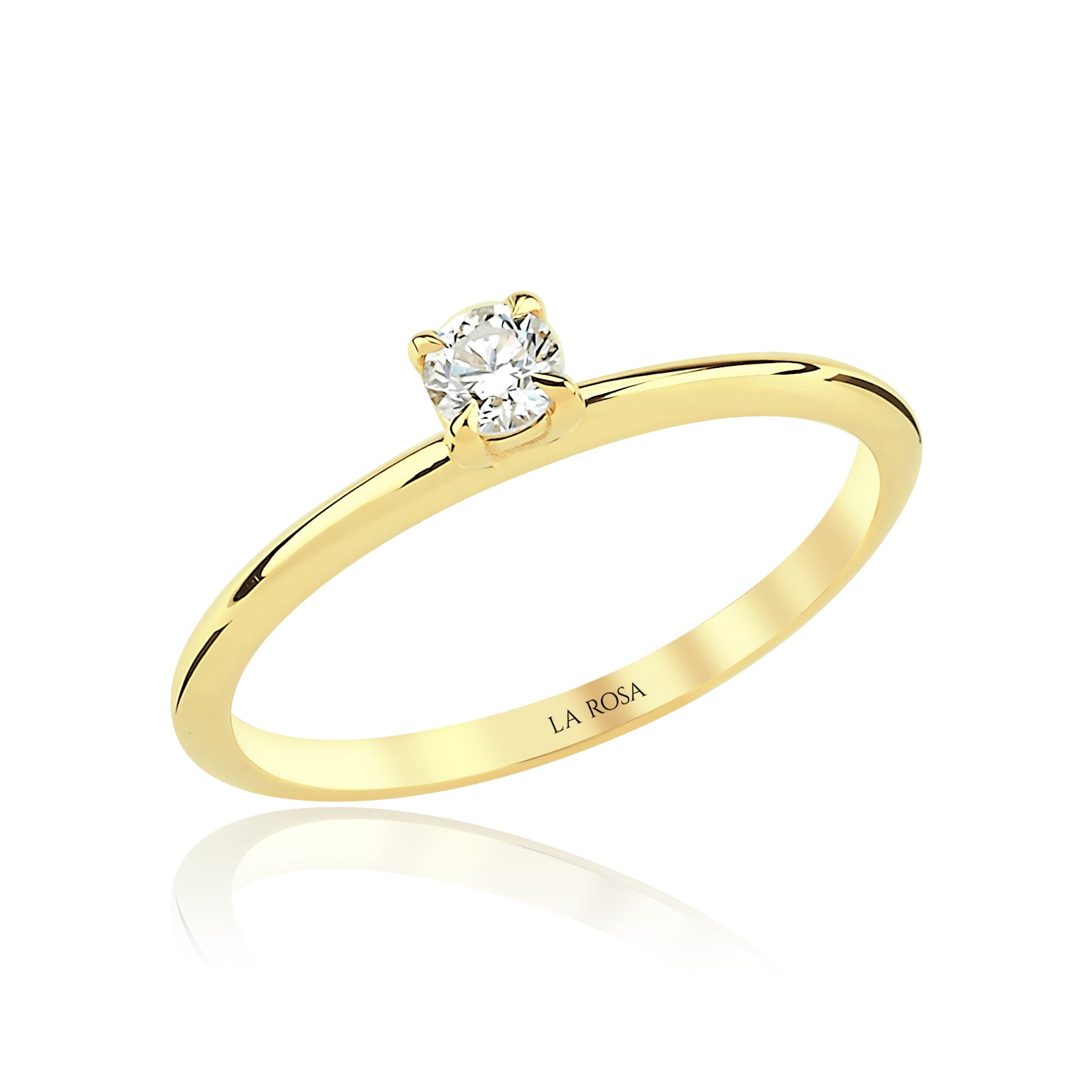 INEL R0013 DIN AUR GALBEN 14K CU DIAMANT - Bijuterii LA ROSA