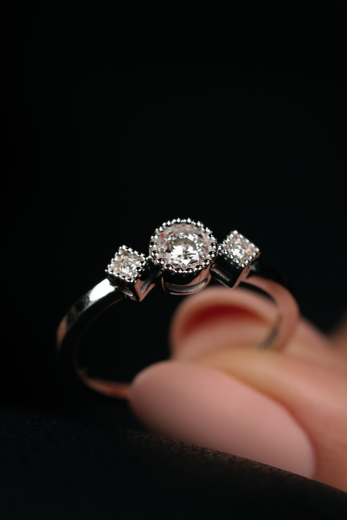 INEL R0014 DIN AUR ALB 14K CU DIAMANTE - Bijuterii LA ROSA