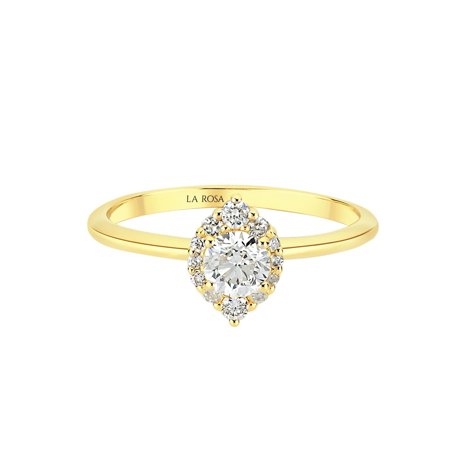 INEL R0016 DIN AUR GALBEN 14K CU DIAMANTE - Bijuterii LA ROSA