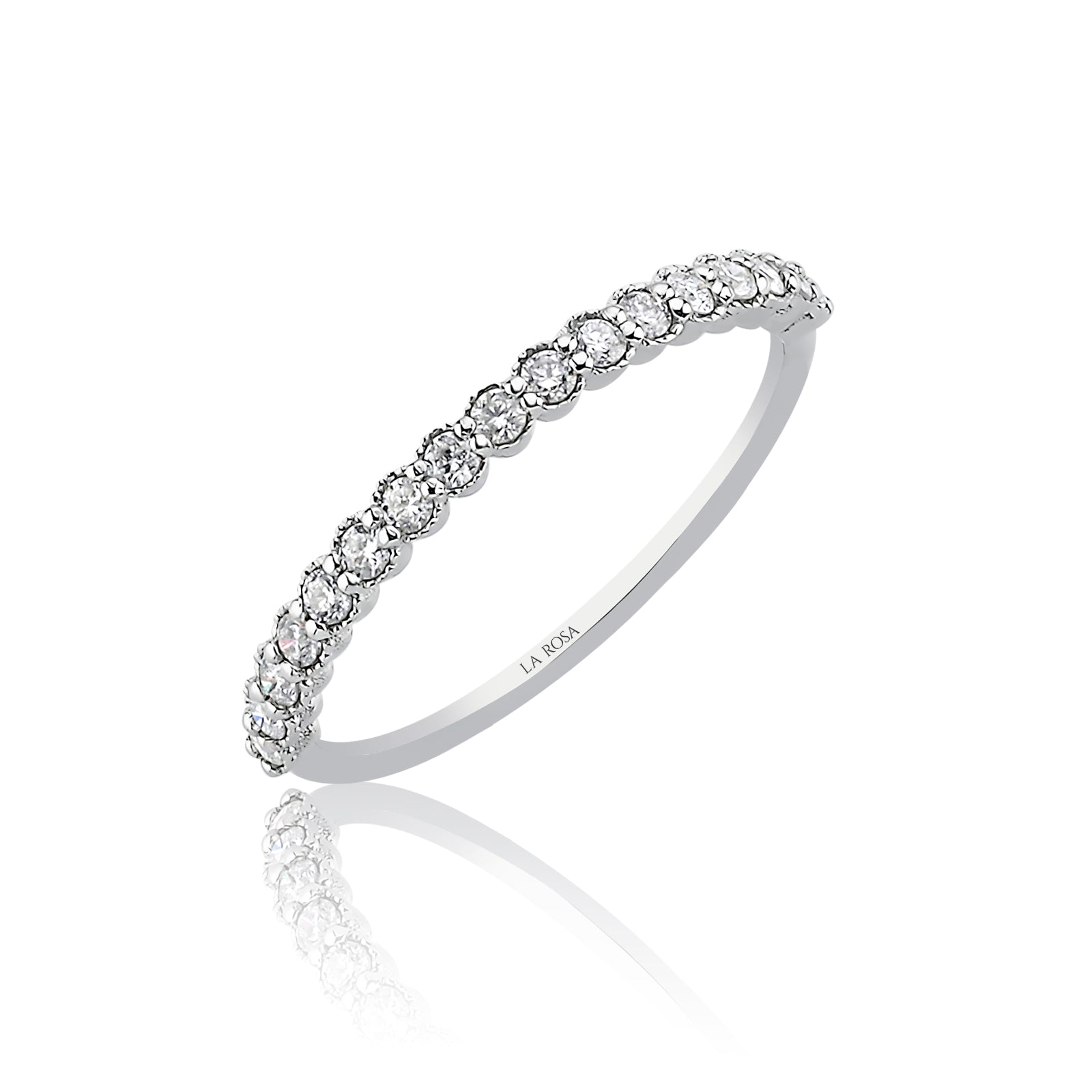 INEL R004242 DIN AUR ALB 14K FORMA ROTUNDA CU DIAMANTE - Bijuterii LA ROSA