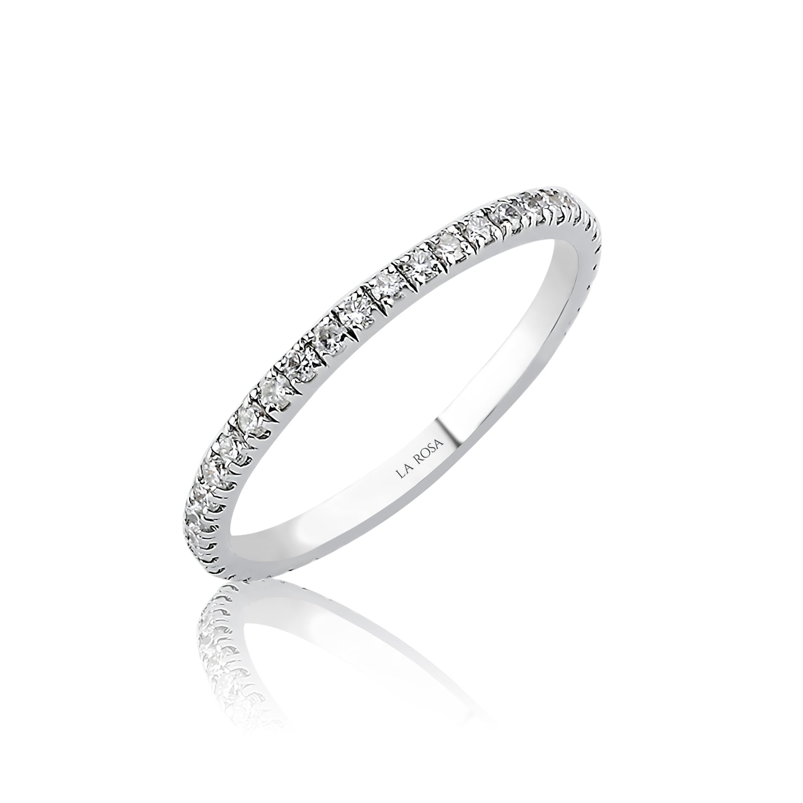 INEL R004245 DIN AUR ALB 14K FORMA ROTUNDA CU DIAMANTE - Bijuterii LA ROSA