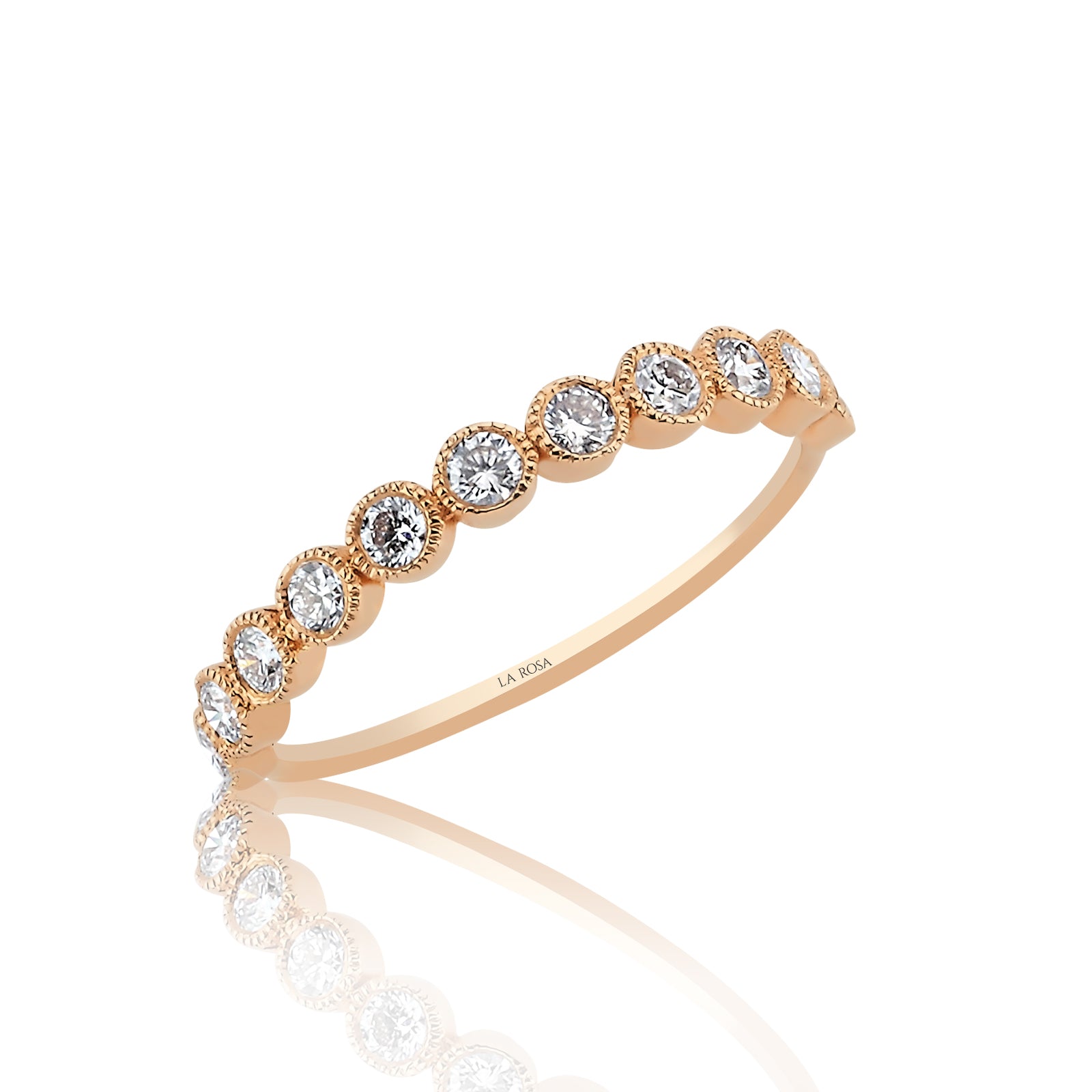 INEL R004254 DIN AUR ROZ 14K FORMA ROTUNDA CU DIAMANTE - Bijuterii LA ROSA