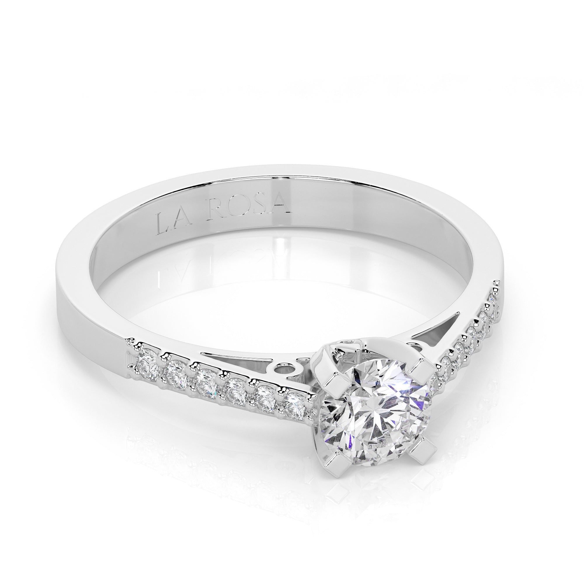 Inel de logodna LDR0203 din aur roz 18k cu diamante - Bijuterii LA ROSA - Verighete si Inele de Logodna, bijuterii cu diamante