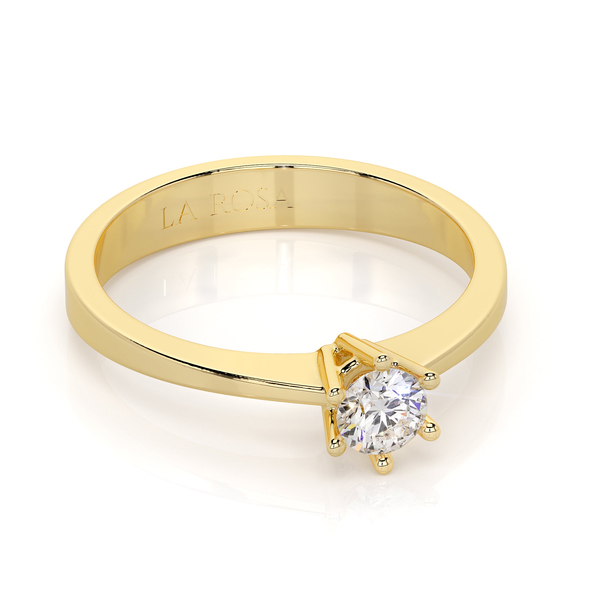 Inel de logodna LDR0295 din aur alb 18k cu diamant - Bijuterii LA ROSA - Verighete si Inele de Logodna, bijuterii cu diamante