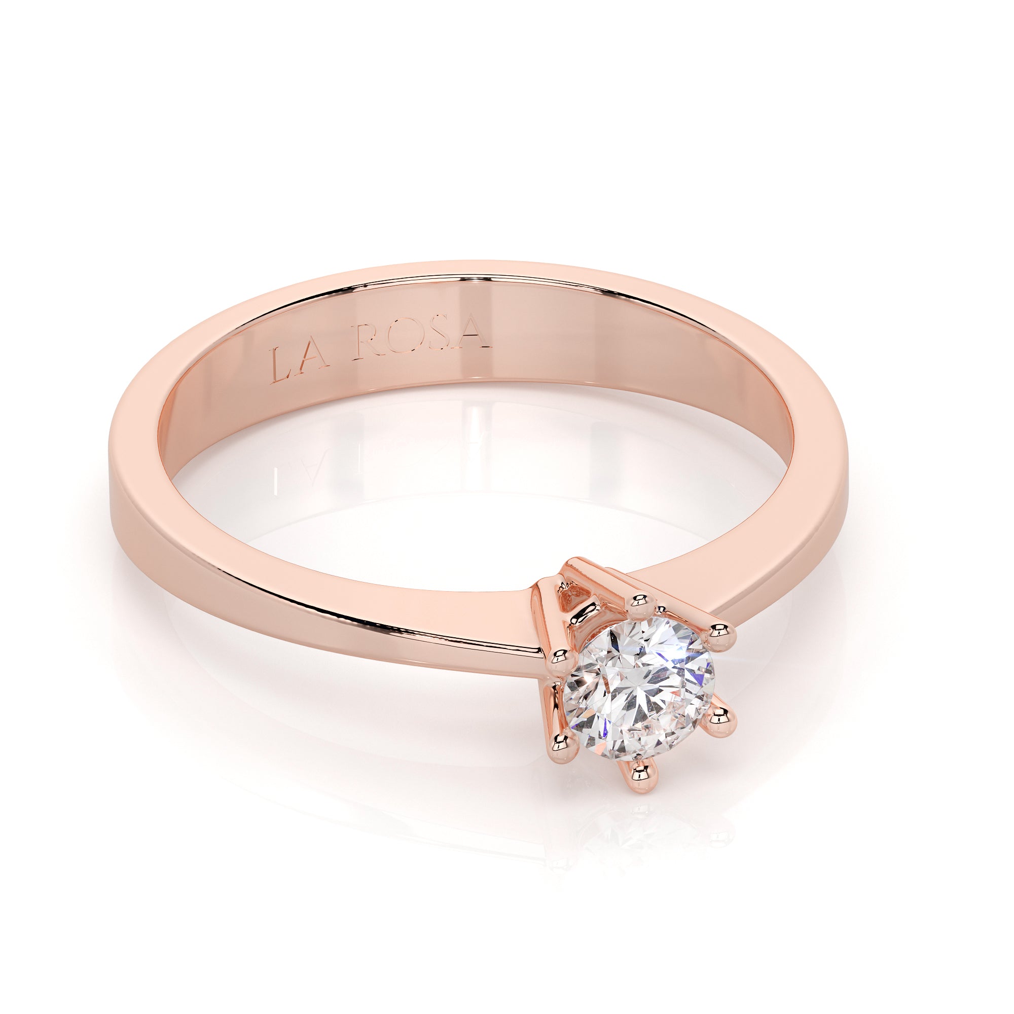 Inel de logodna LDR0295 din aur alb 18k cu diamant - Bijuterii LA ROSA - Verighete si Inele de Logodna, bijuterii cu diamante