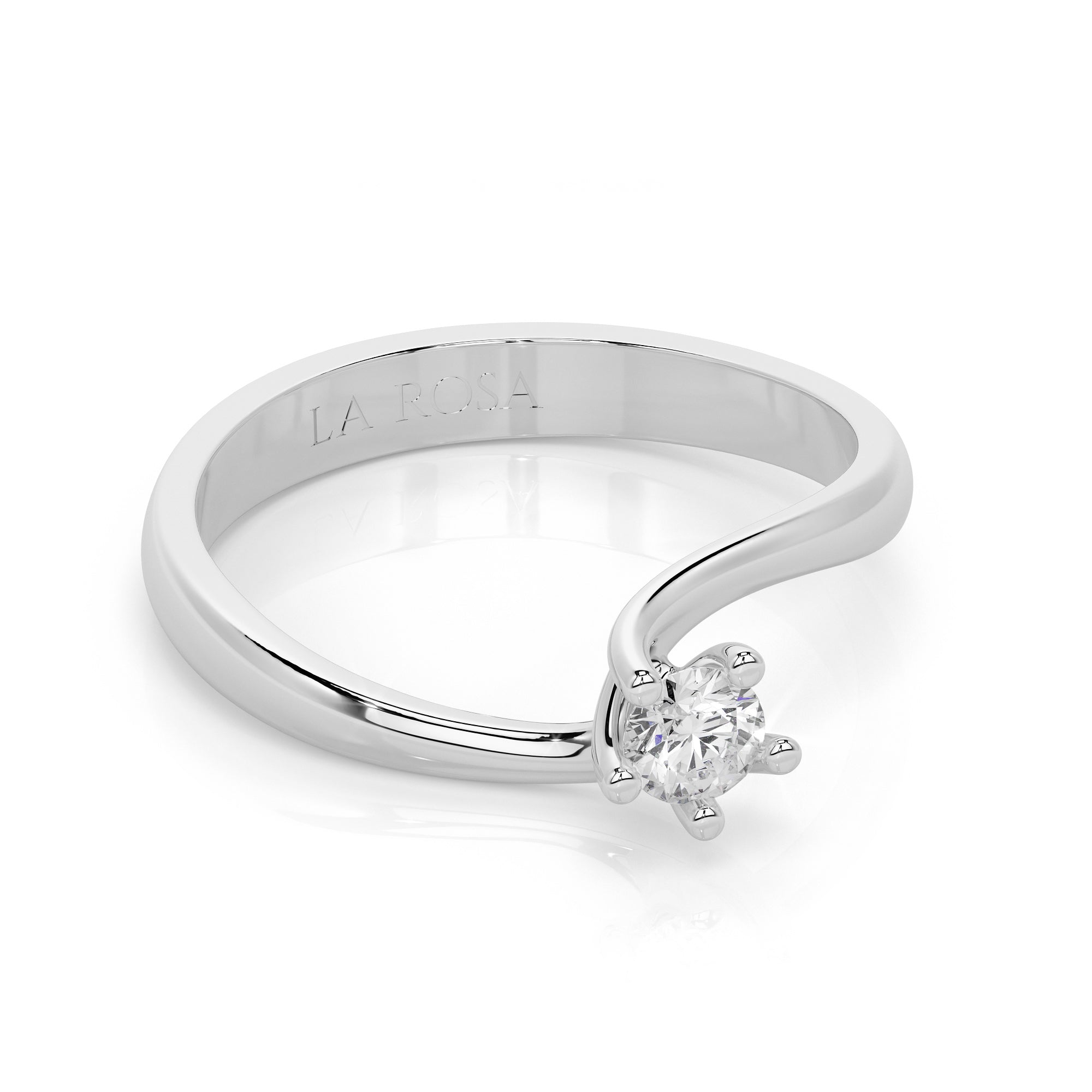 Inel de logodna LRY160 din aur alb 18k cu diamant - Bijuterii LA ROSA - Verighete si Inele de Logodna, bijuterii cu diamante
