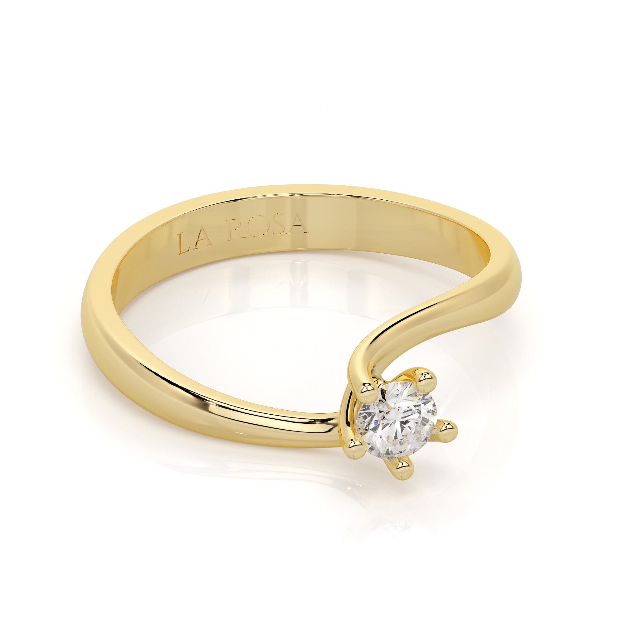 Inel de logodna LRY160 din aur alb 18k cu diamant - Bijuterii LA ROSA - Verighete si Inele de Logodna, bijuterii cu diamante