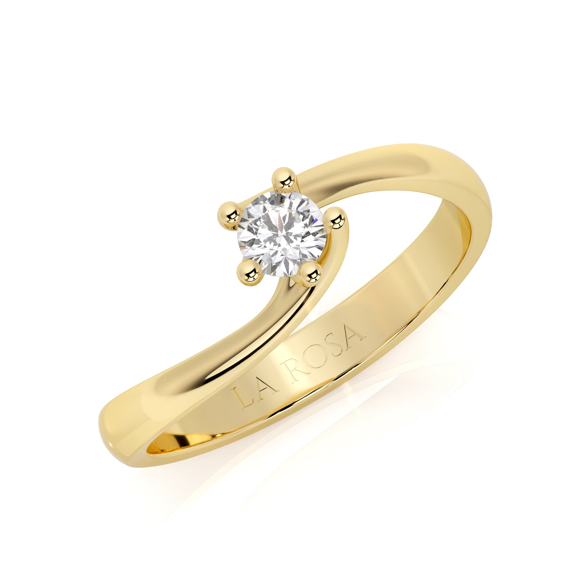 Inel de logodna LRY160 din aur alb 18k cu diamant - Bijuterii LA ROSA - Verighete si Inele de Logodna, bijuterii cu diamante