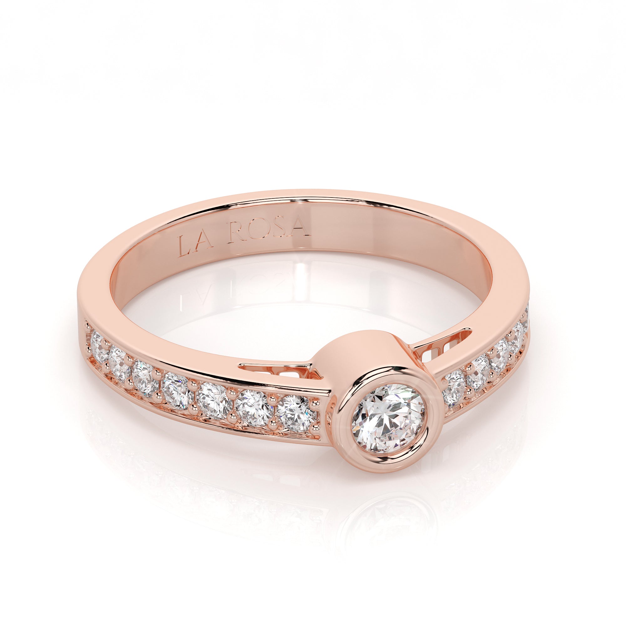 Inel de logodna LRY208 din aur alb 18k cu diamante - Bijuterii LA ROSA - Verighete si Inele de Logodna, bijuterii cu diamante