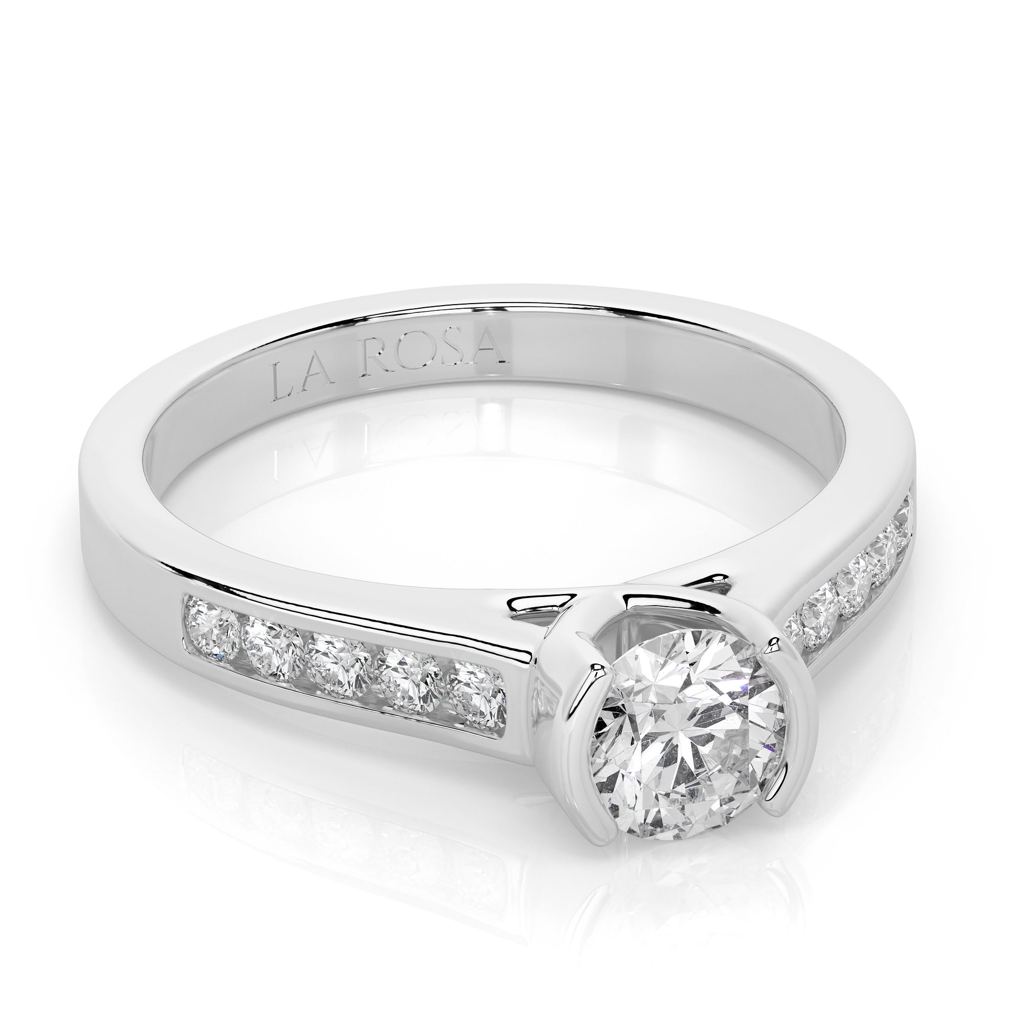 Inel de logodna BASIL din aur alb 18k cu diamante - Bijuterii LA ROSA - Verighete si Inele de Logodna, bijuterii cu diamante