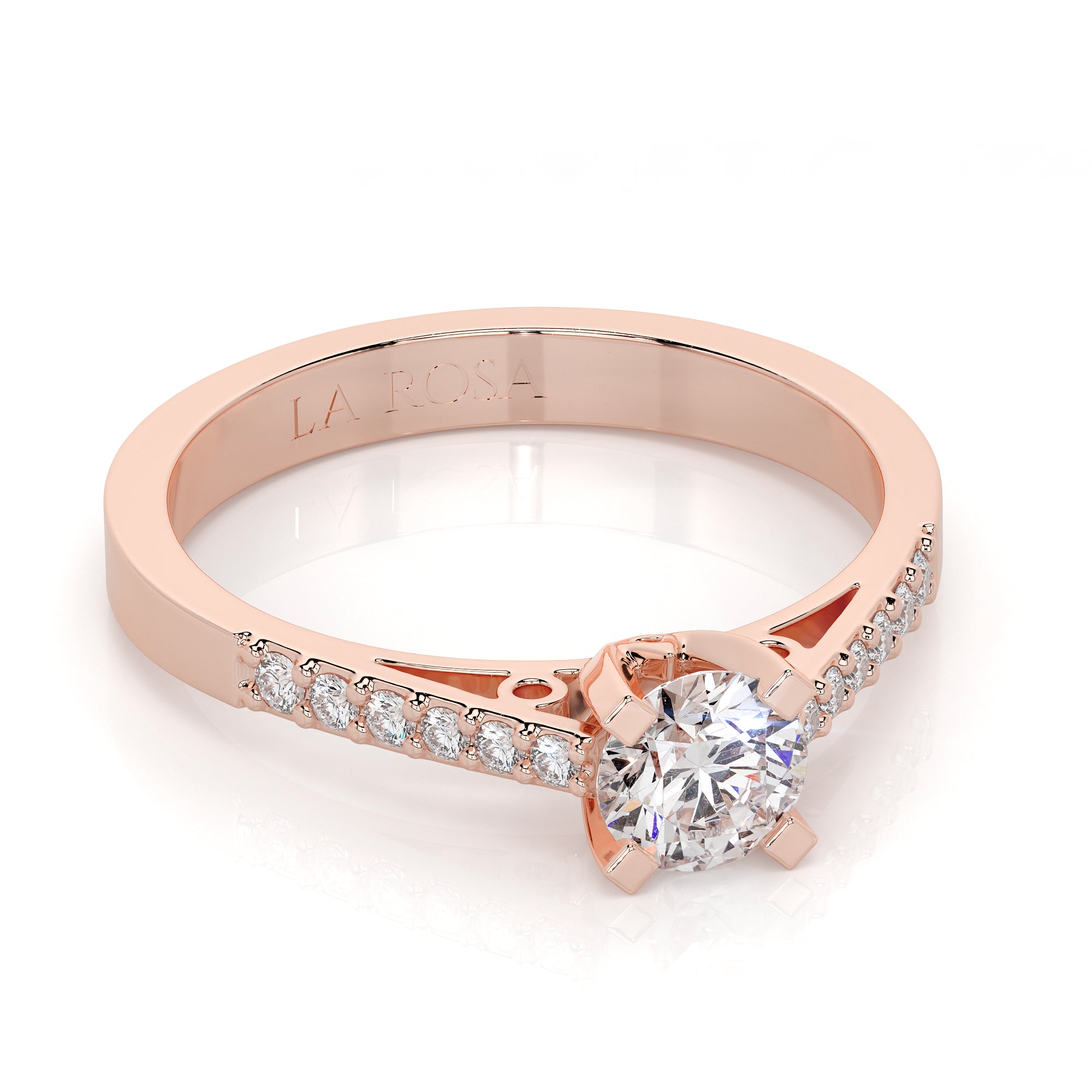 Inel de logodna LDR0203 din aur roz 18k cu diamante - Bijuterii LA ROSA - Verighete si Inele de Logodna, bijuterii cu diamante