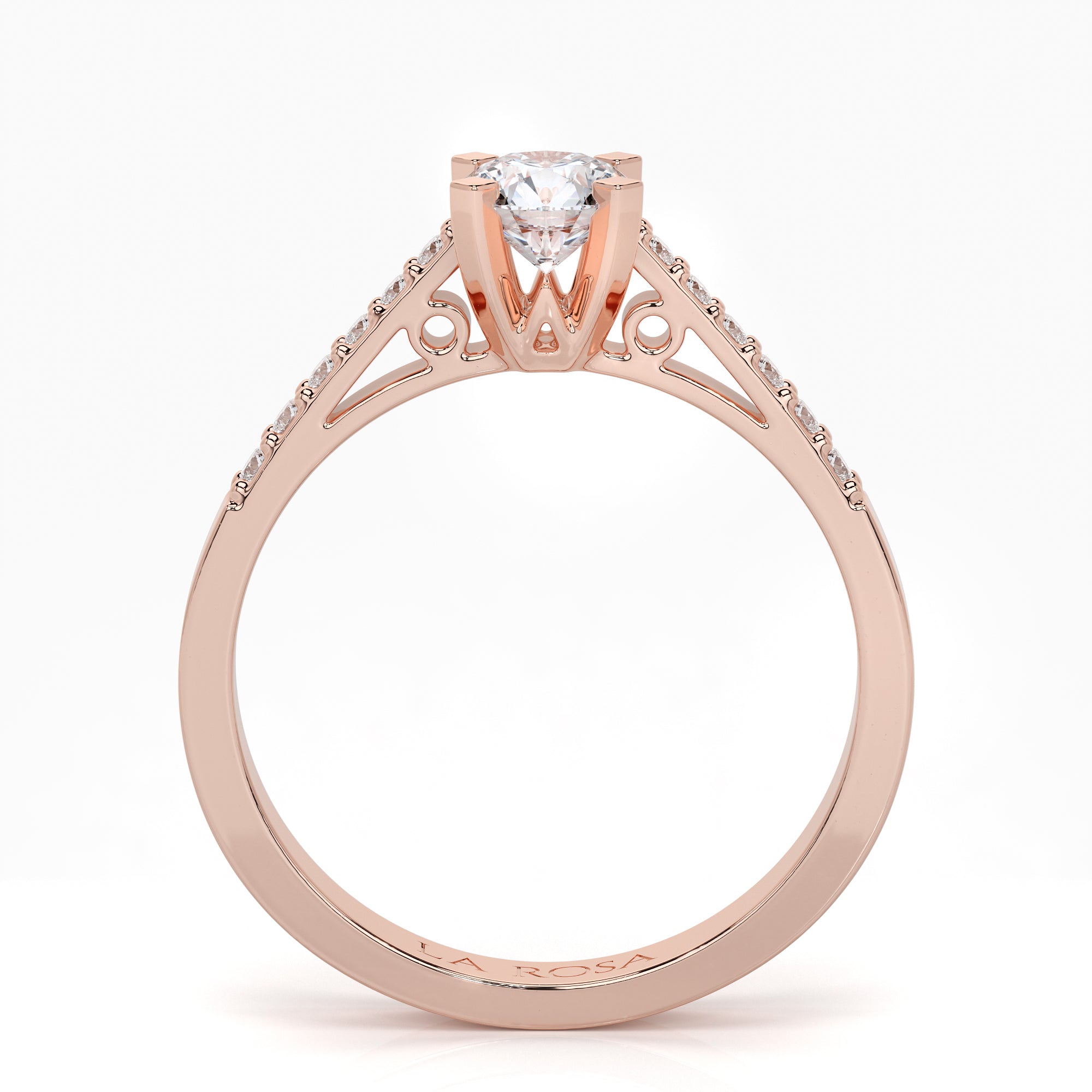 Inel de logodna LDR0203 din aur roz 18k cu diamante - Bijuterii LA ROSA - Verighete si Inele de Logodna, bijuterii cu diamante