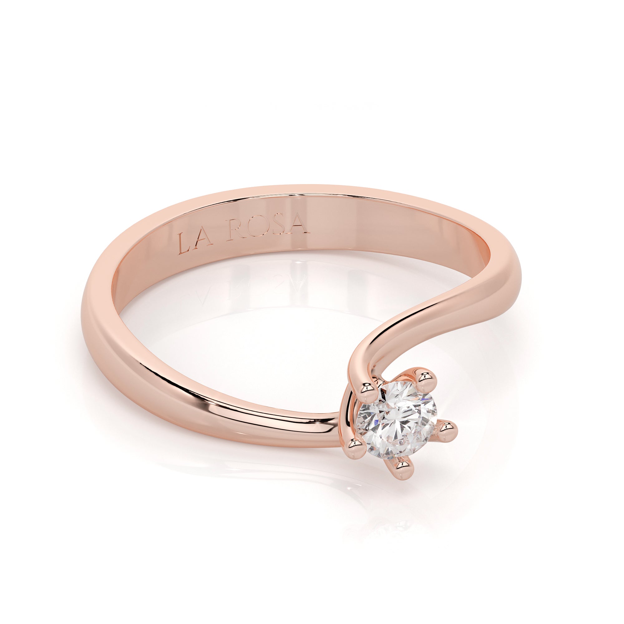 Inel de logodna LRY160 din aur alb 18k cu diamant - Bijuterii LA ROSA - Verighete si Inele de Logodna, bijuterii cu diamante