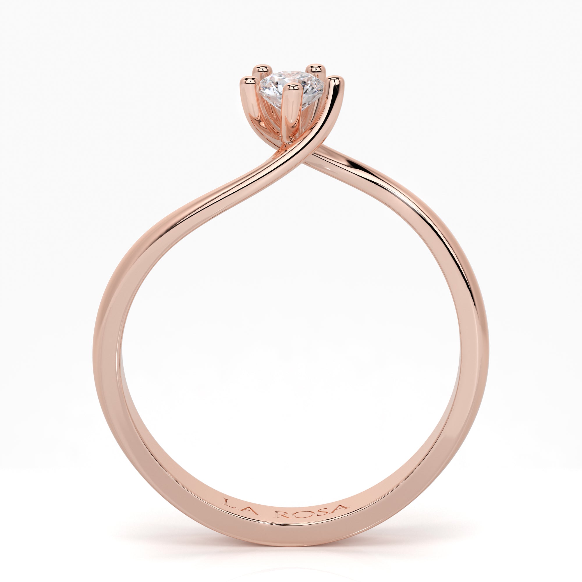 Inel de logodna LRY160 din aur alb 18k cu diamant - Bijuterii LA ROSA - Verighete si Inele de Logodna, bijuterii cu diamante