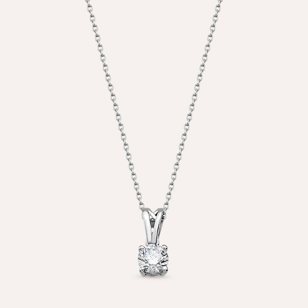 COLIER KL29113 DIN AUR ALB 18K FORMA ROTUNDA CU DIAMANTE - Bijuterii LA ROSA