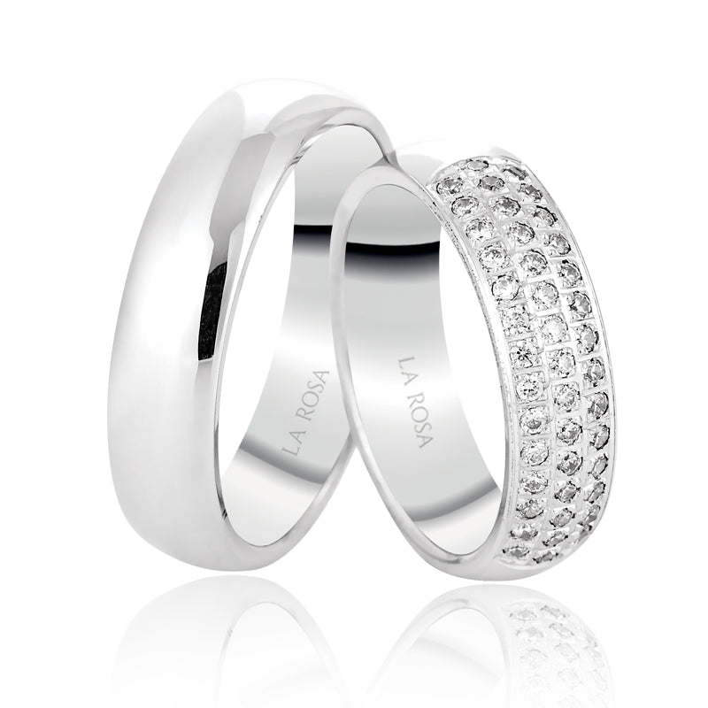 Verighete LRSZ033 din platina cu diamante sau cristale - Bijuterii LA ROSA