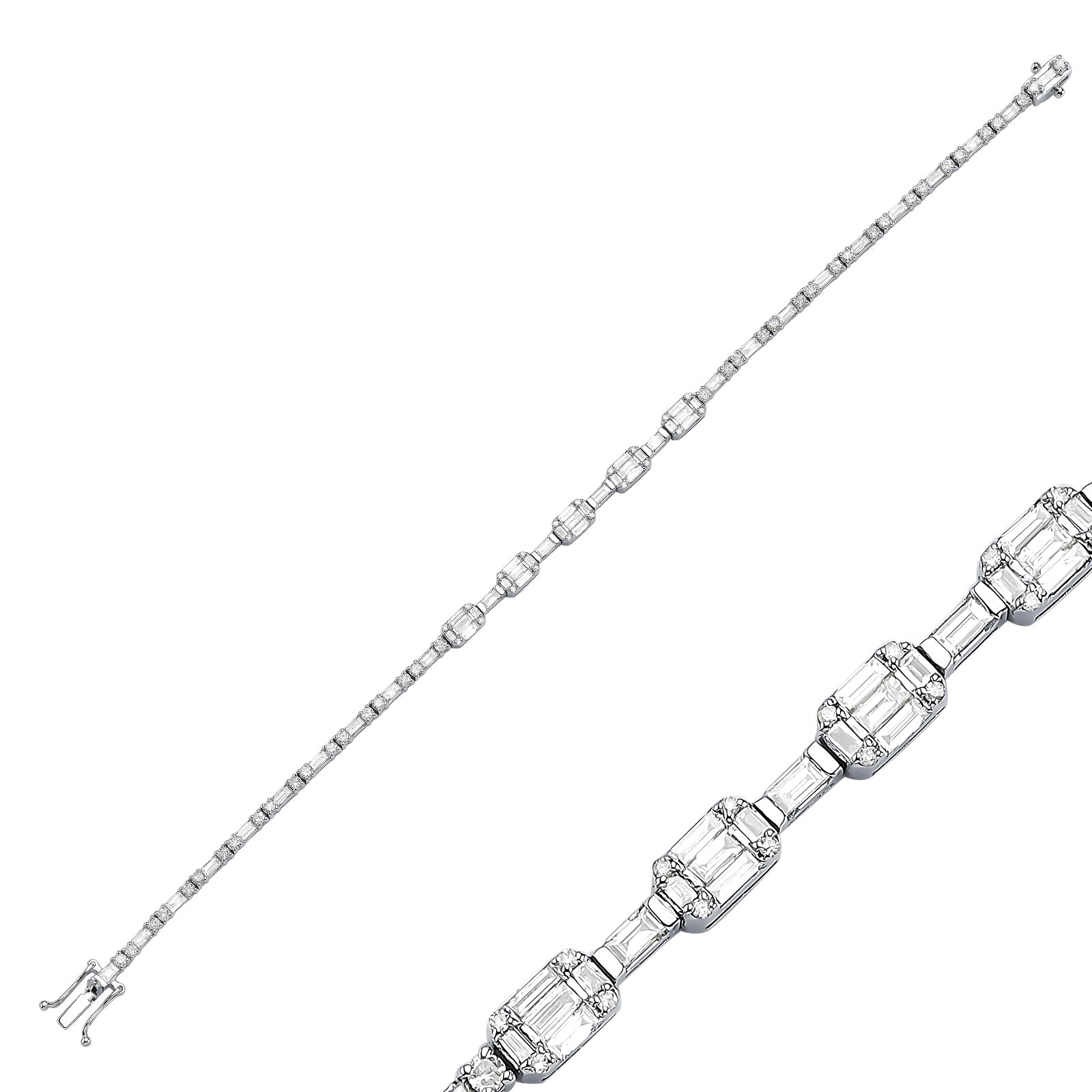 Bratara MR0476B din aur alb 14k cu diamante - Bijuterii LA ROSA
