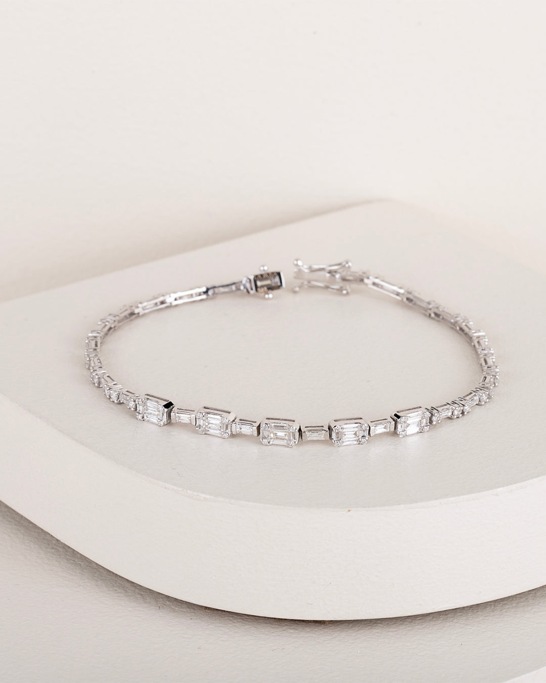 Bratara MR0476B din aur alb 14k cu diamante - Bijuterii LA ROSA