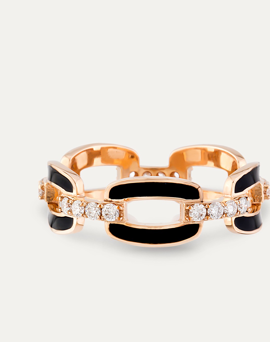 INEL YZ33409 DIN AUR ROZ 14K CU DIAMANTE SI EMAIL NEGRU - Bijuterii LA ROSA