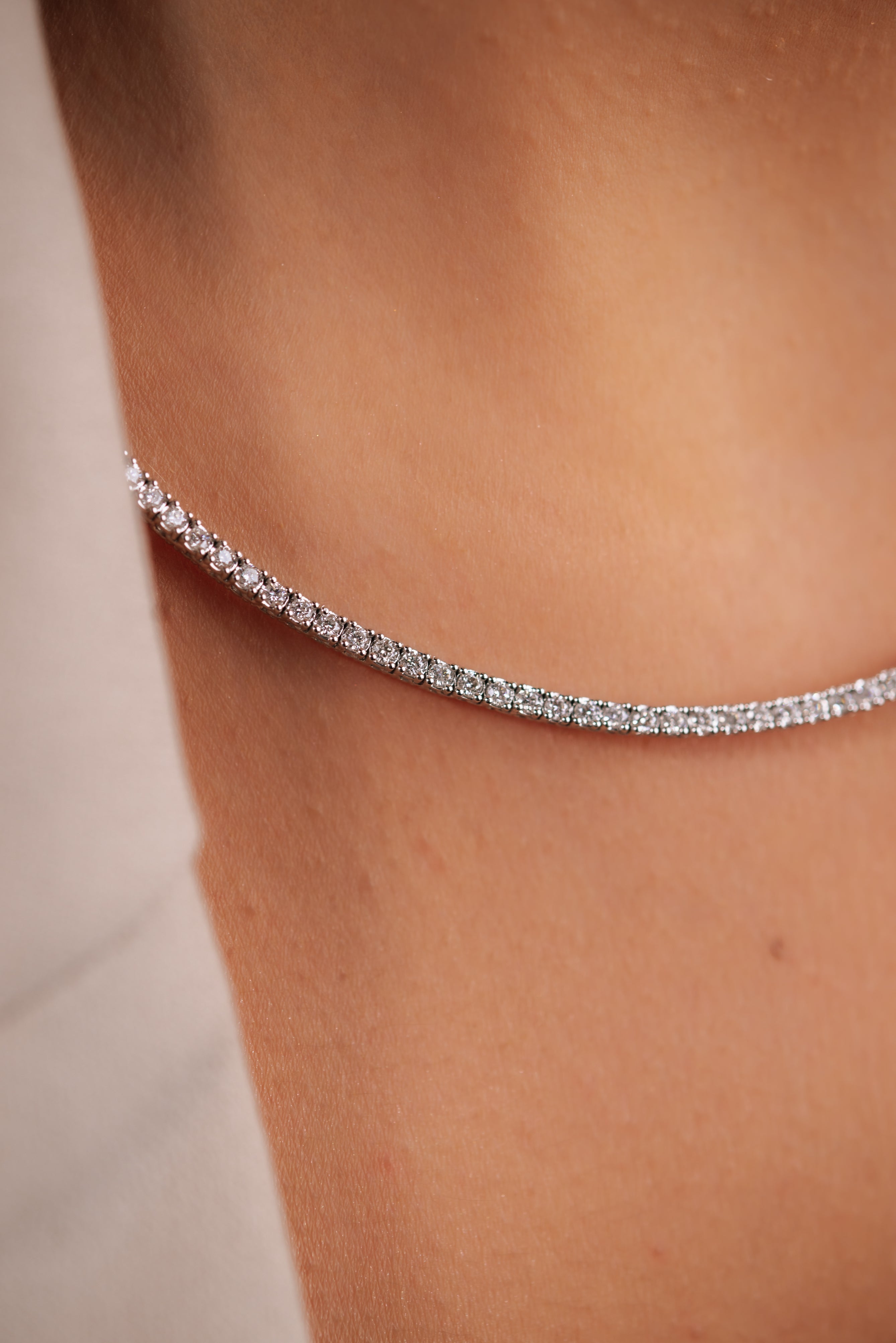 COLIER TENNIS N000791 DIN AUR ALB 14K CU DIAMANTE - Bijuterii LA ROSA - Verighete si Inele de Logodna, bijuterii cu diamante