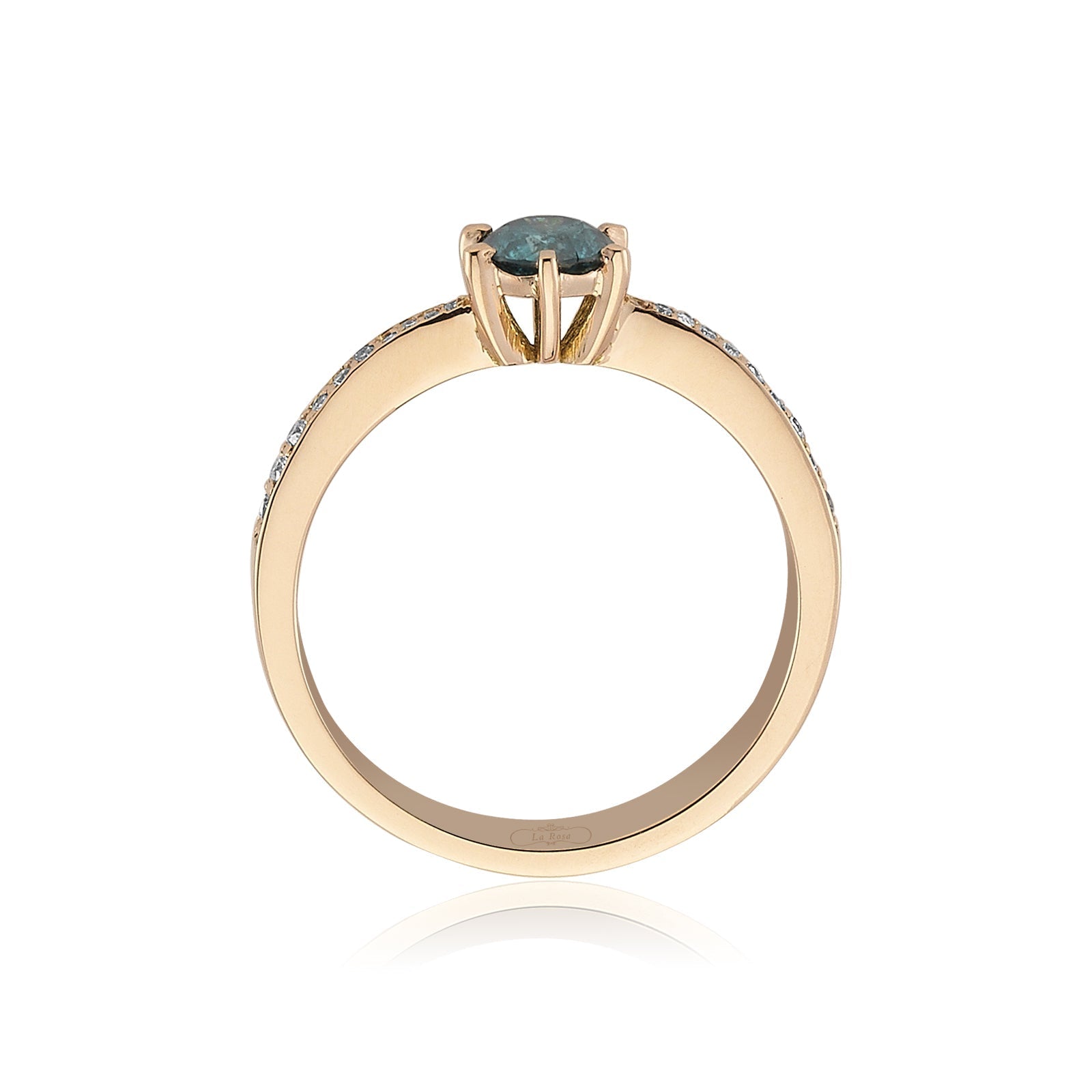 Inel de logodna BLOCH din aur roz 18k Blue Diamond - Bijuterii LA ROSA
