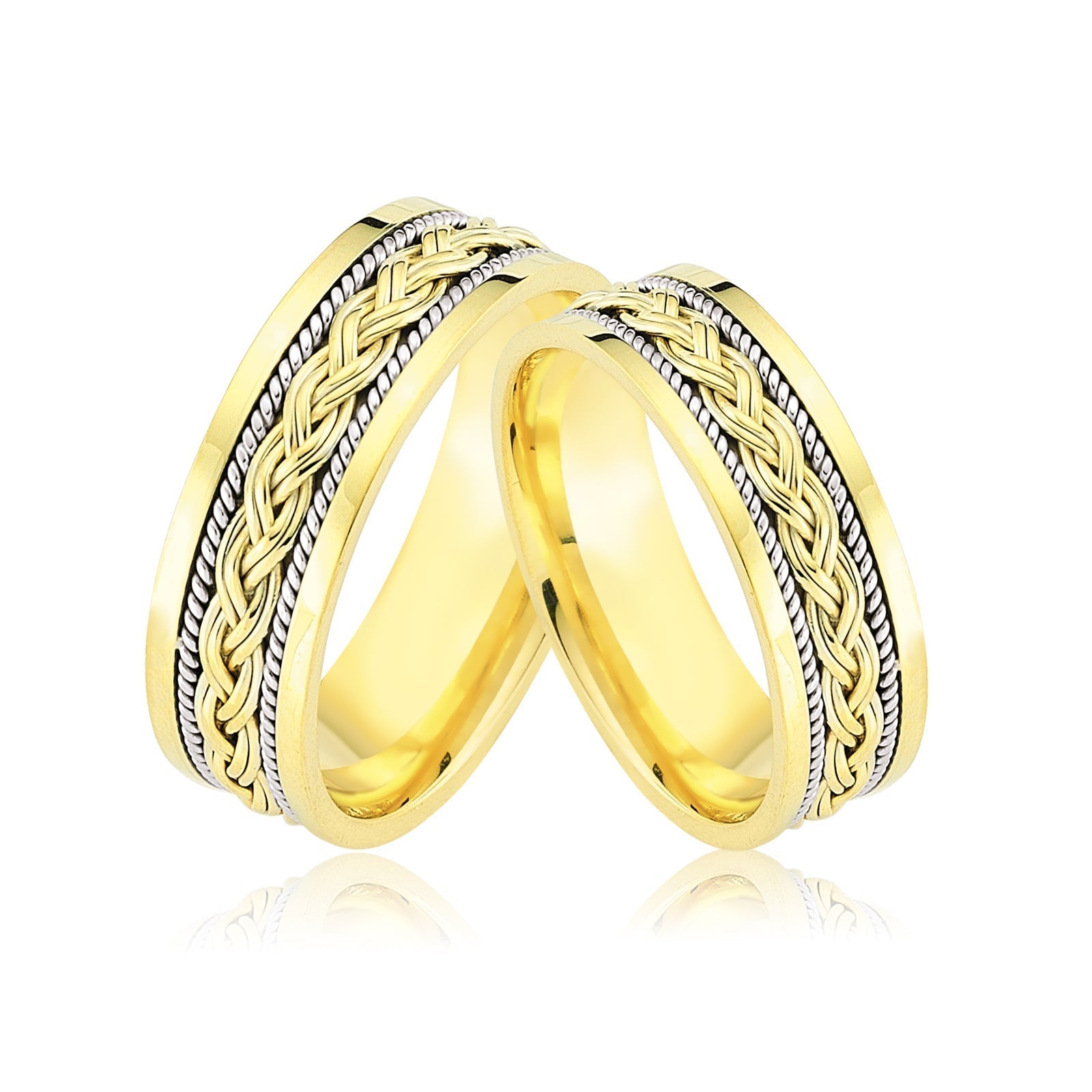 Verighete CHANTILLY din aur galben si aur alb - Bijuterii LA ROSA