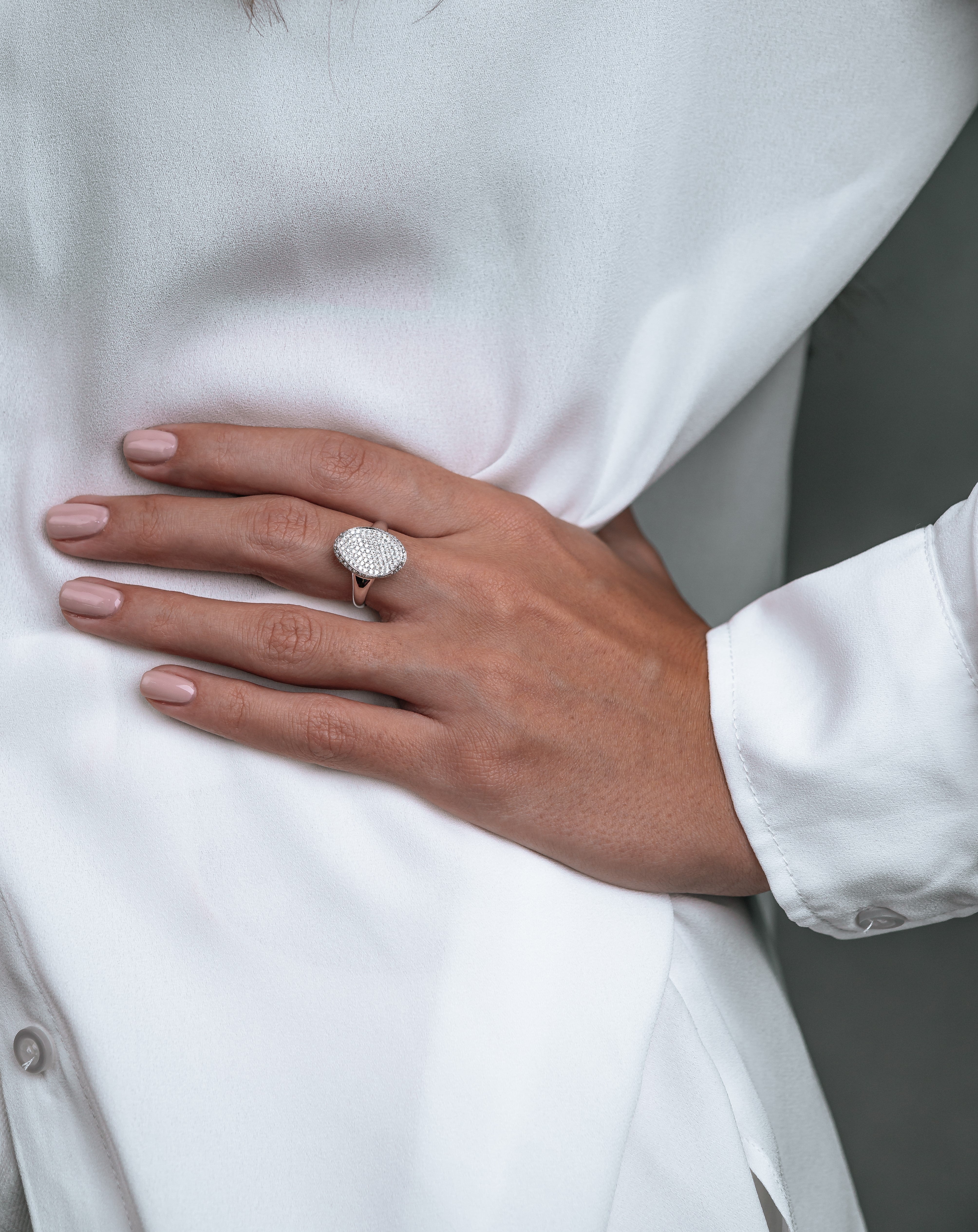 Inel LDR1541 din aur alb 18k cu diamante - Bijuterii LA ROSA