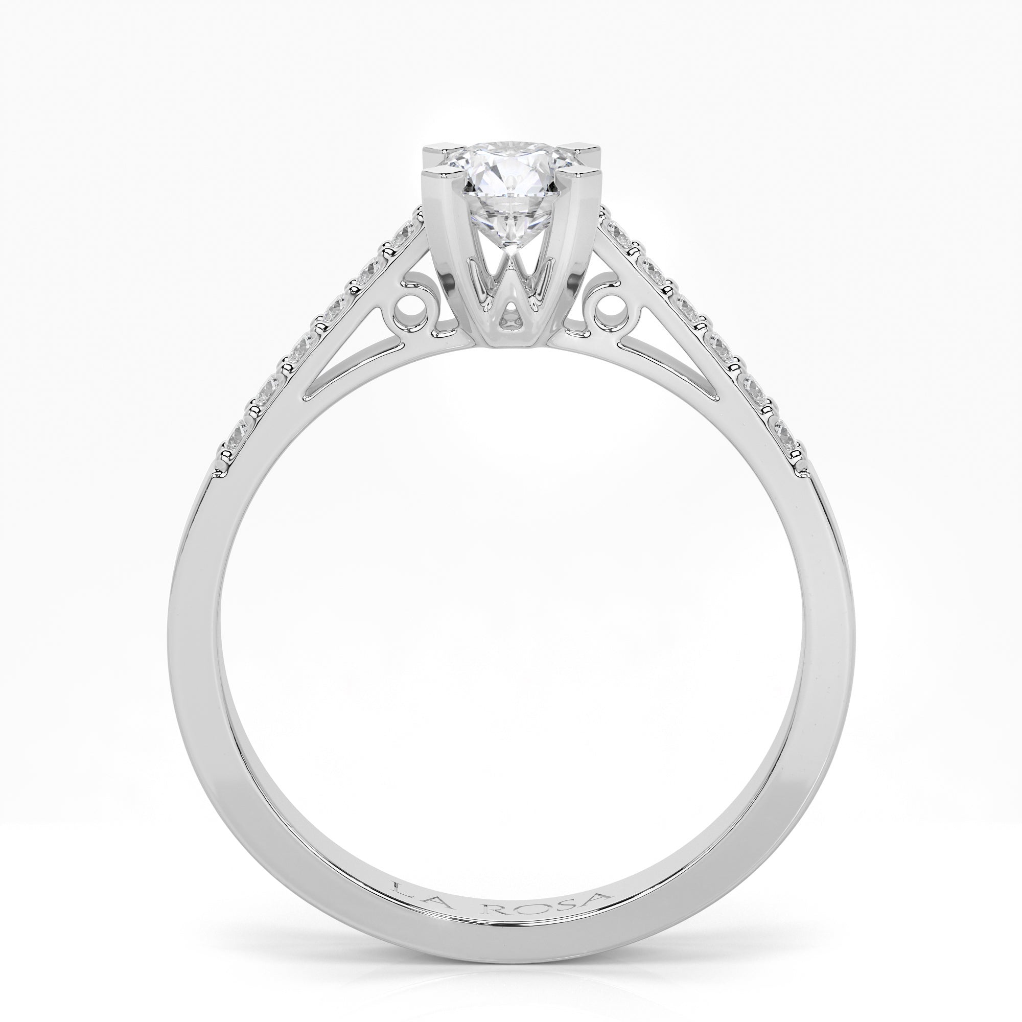 Inel de logodna LDR0203 din aur roz 18k cu diamante - Bijuterii LA ROSA - Verighete si Inele de Logodna, bijuterii cu diamante